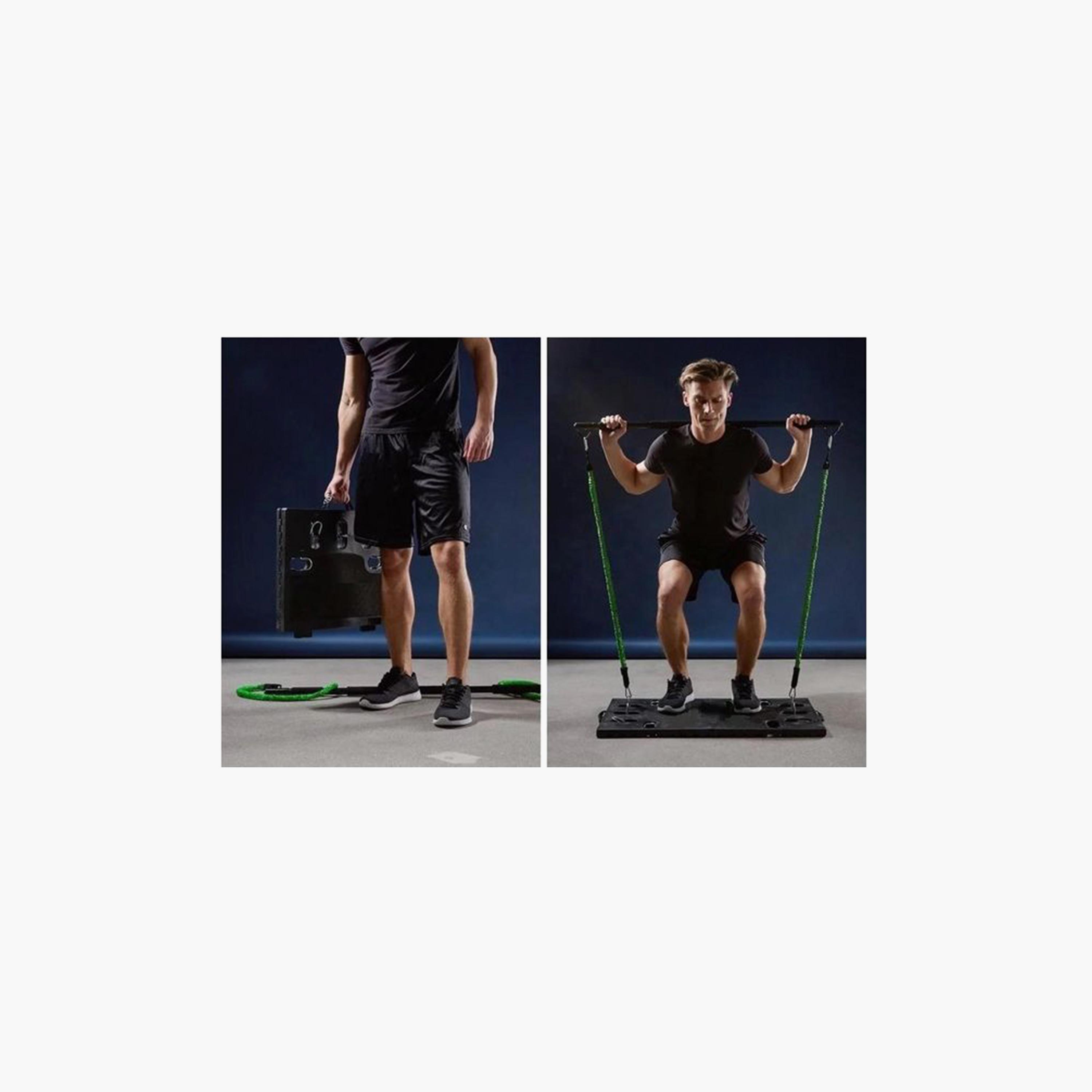 Portable Home Gym Workout Kit One Size - Black and Green-sports-gear-gym-image-4