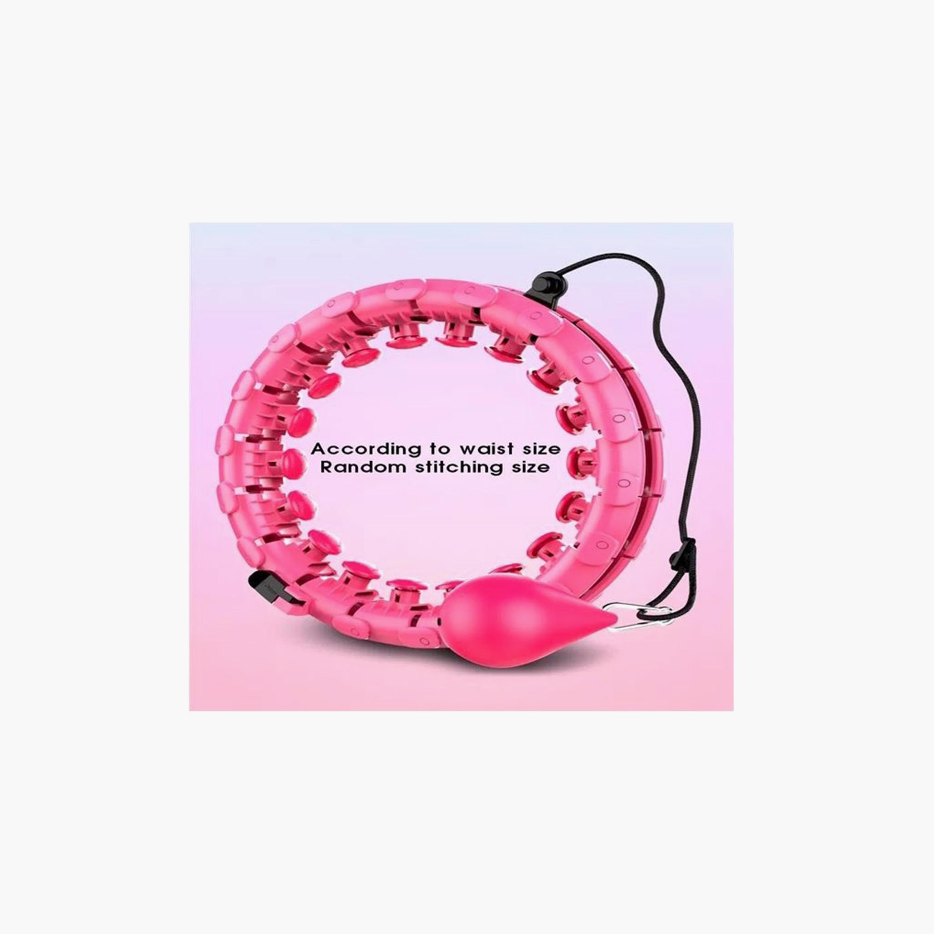 Adjustable Thin Waist Exercise Gym Hoop One Size - Pink-sports-gear-gym-image-2