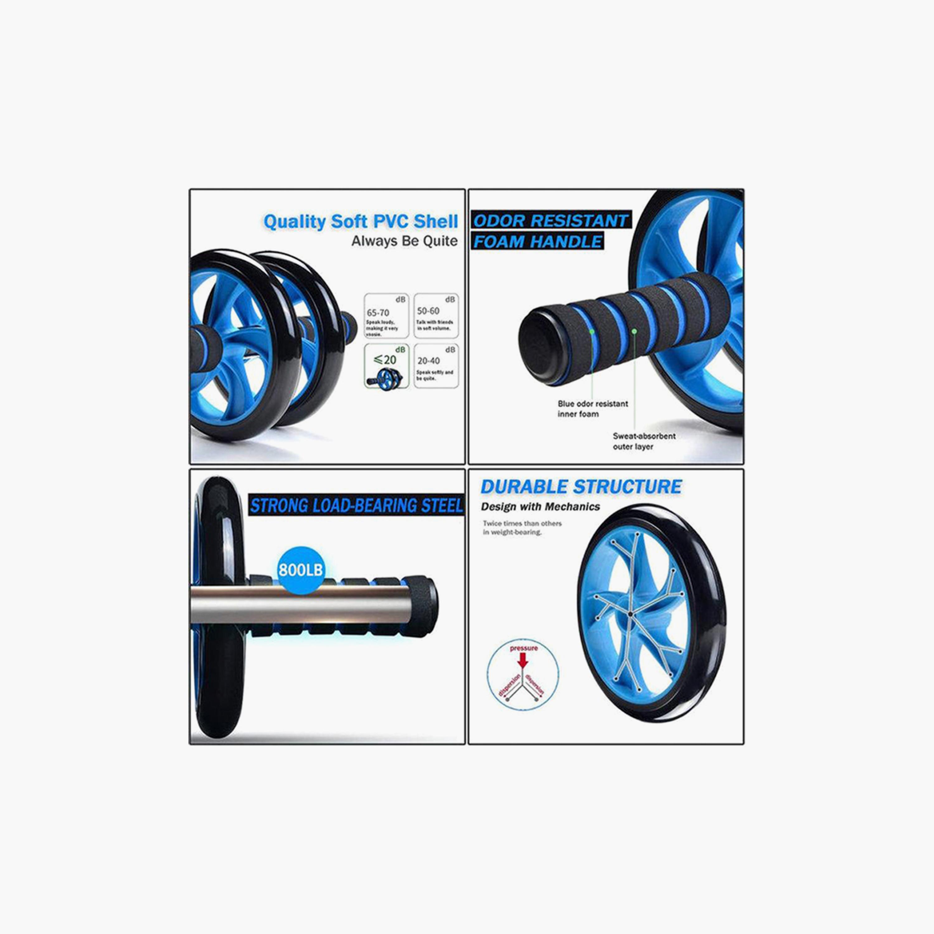 Exercise Wheel For Arms, Chest and Shoulders, 21 cm - Blue and Black-sports-gear-gym-image-2