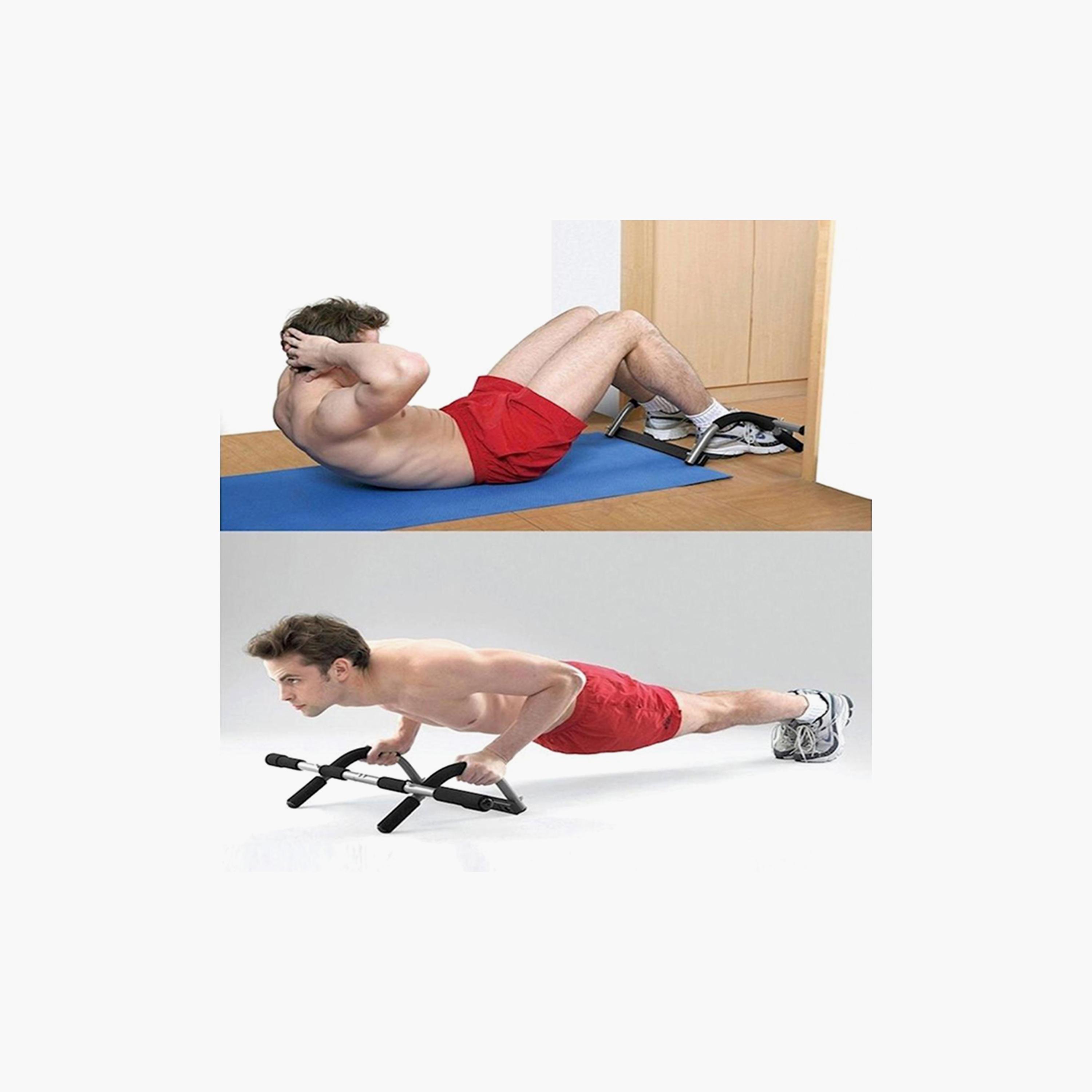 Pull-Up Abdominal Trainer Bar - Black and Silver-sports-gear-gym-image-3
