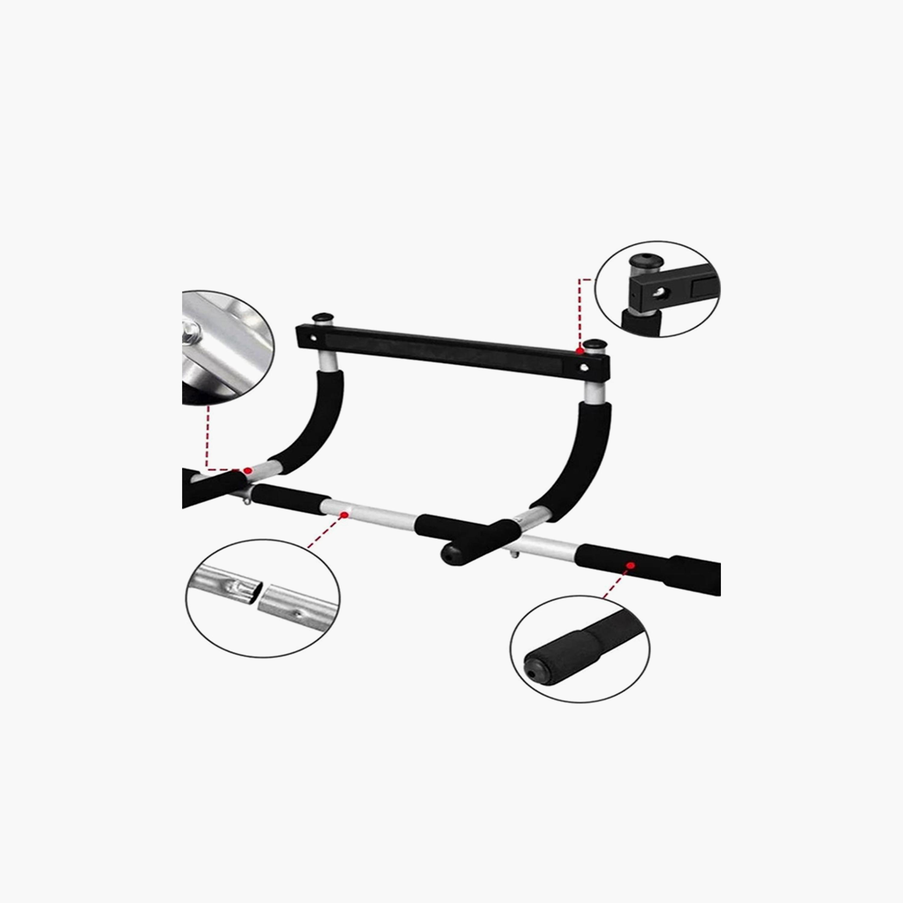 Pull-Up Abdominal Trainer Bar, 40 x 35 x 10 cm - Black and Silver-sports-gear-gym-image-4