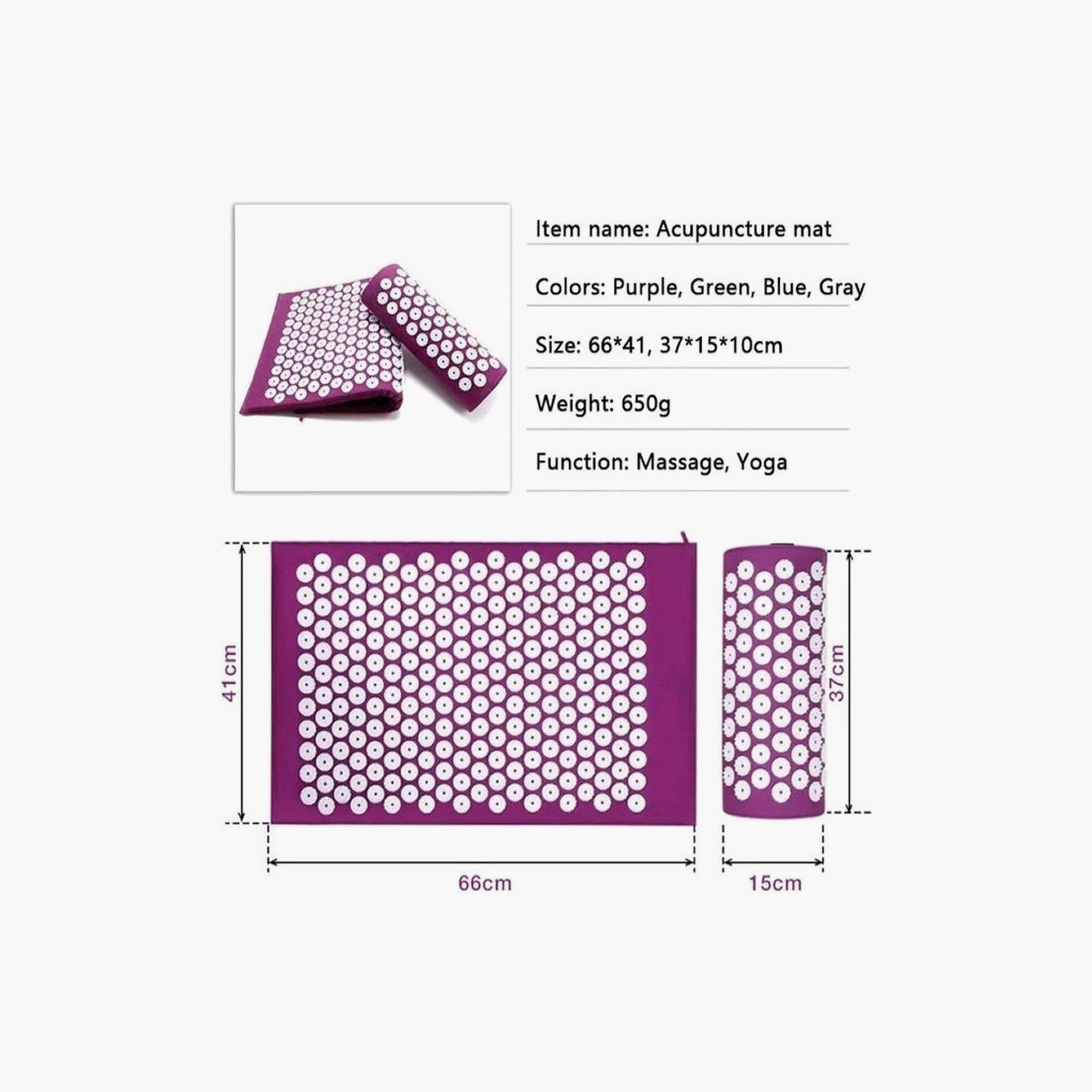 Acupressure Mat and Pillow Set, 2356A - Purple-sports-gear-gym-image-2
