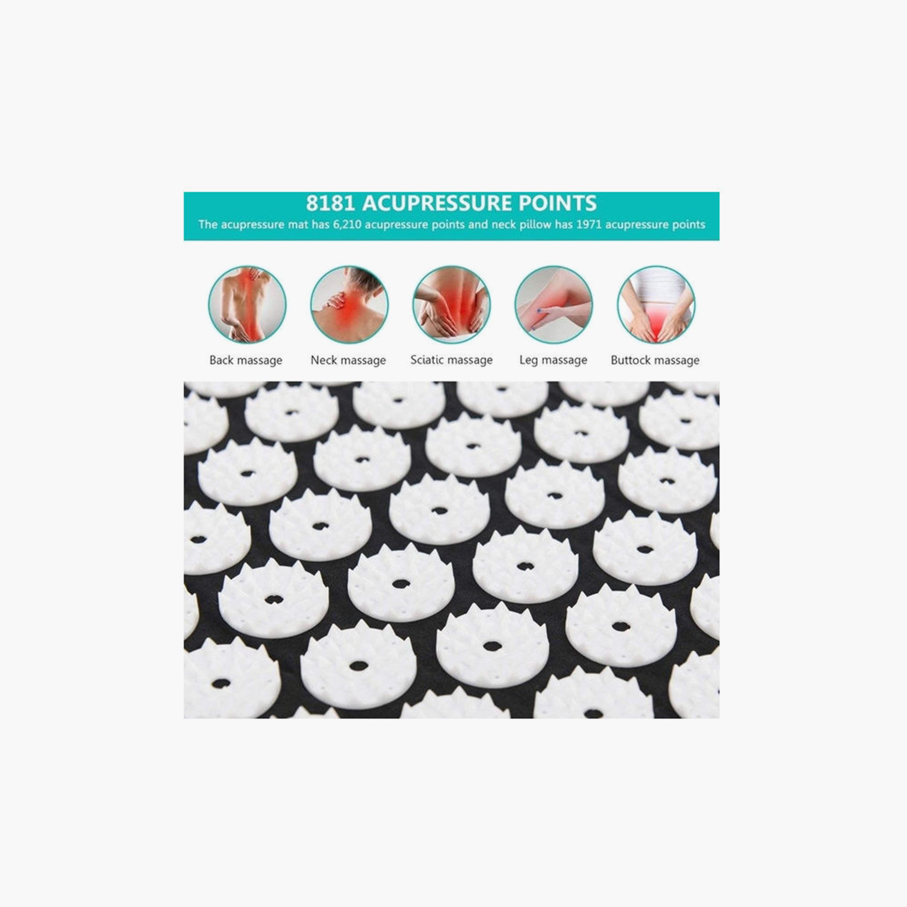 Acupressure Mat and Pillow Set, 64532A - Black-sports-gear-gym-image-4