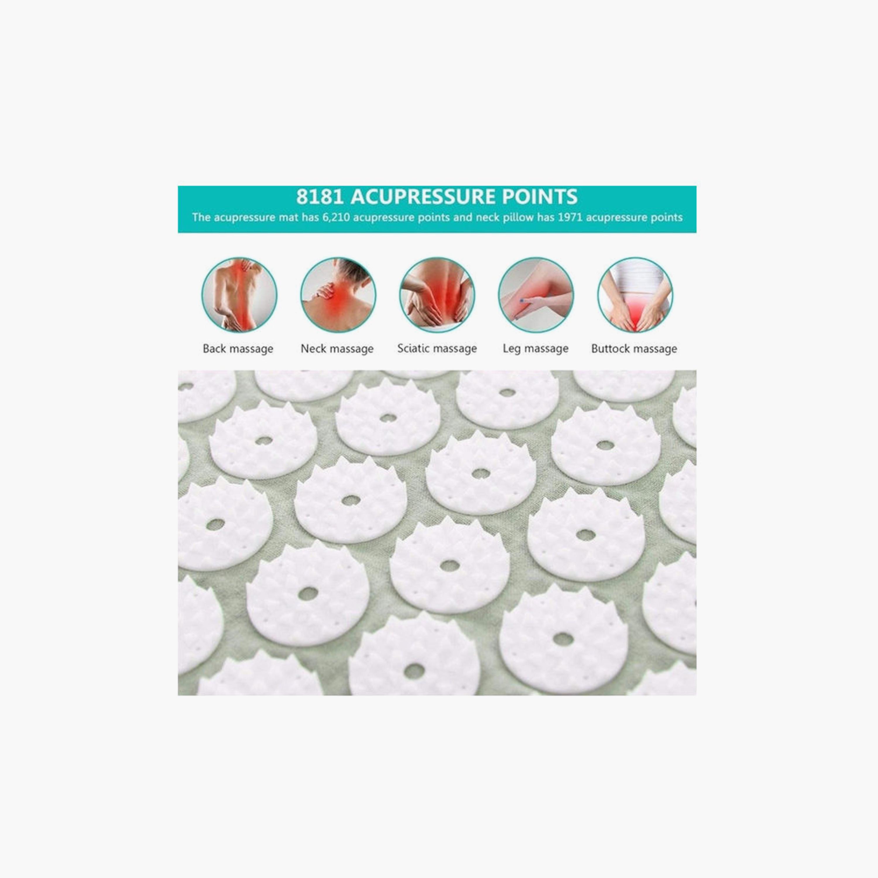 Acupressure Mat and Pillow Set, 22455A - Grey-sports-gear-gym-image-4