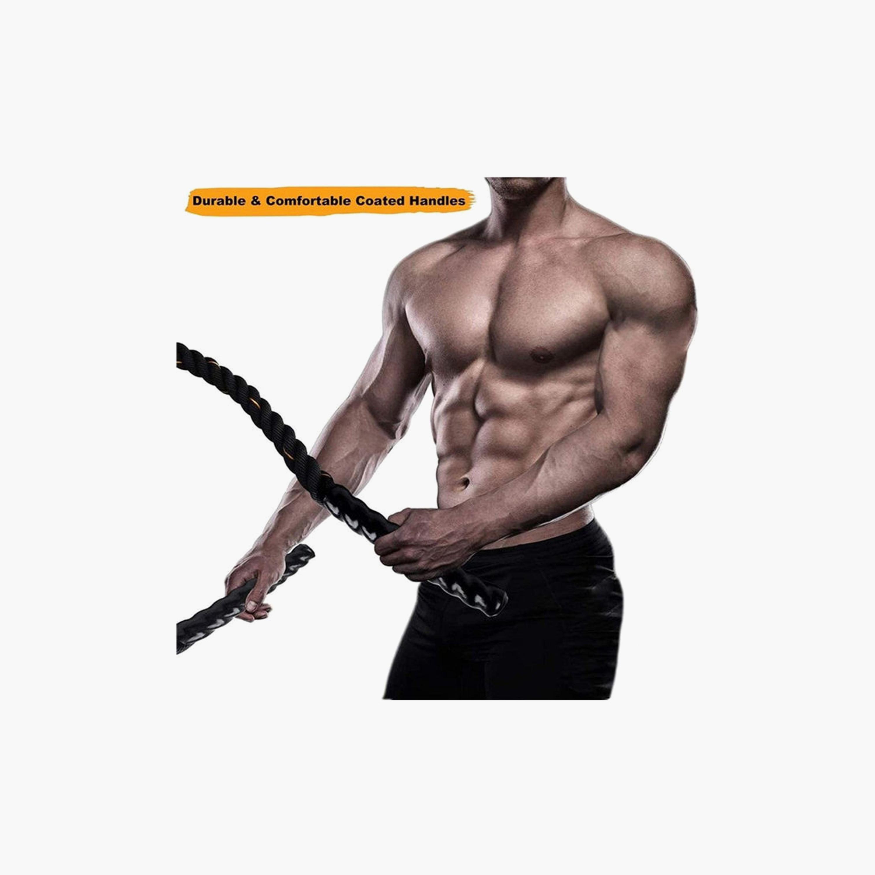 3-Strand Twisted Battle Rope One Size - Black-sports-gear-gym-image-3