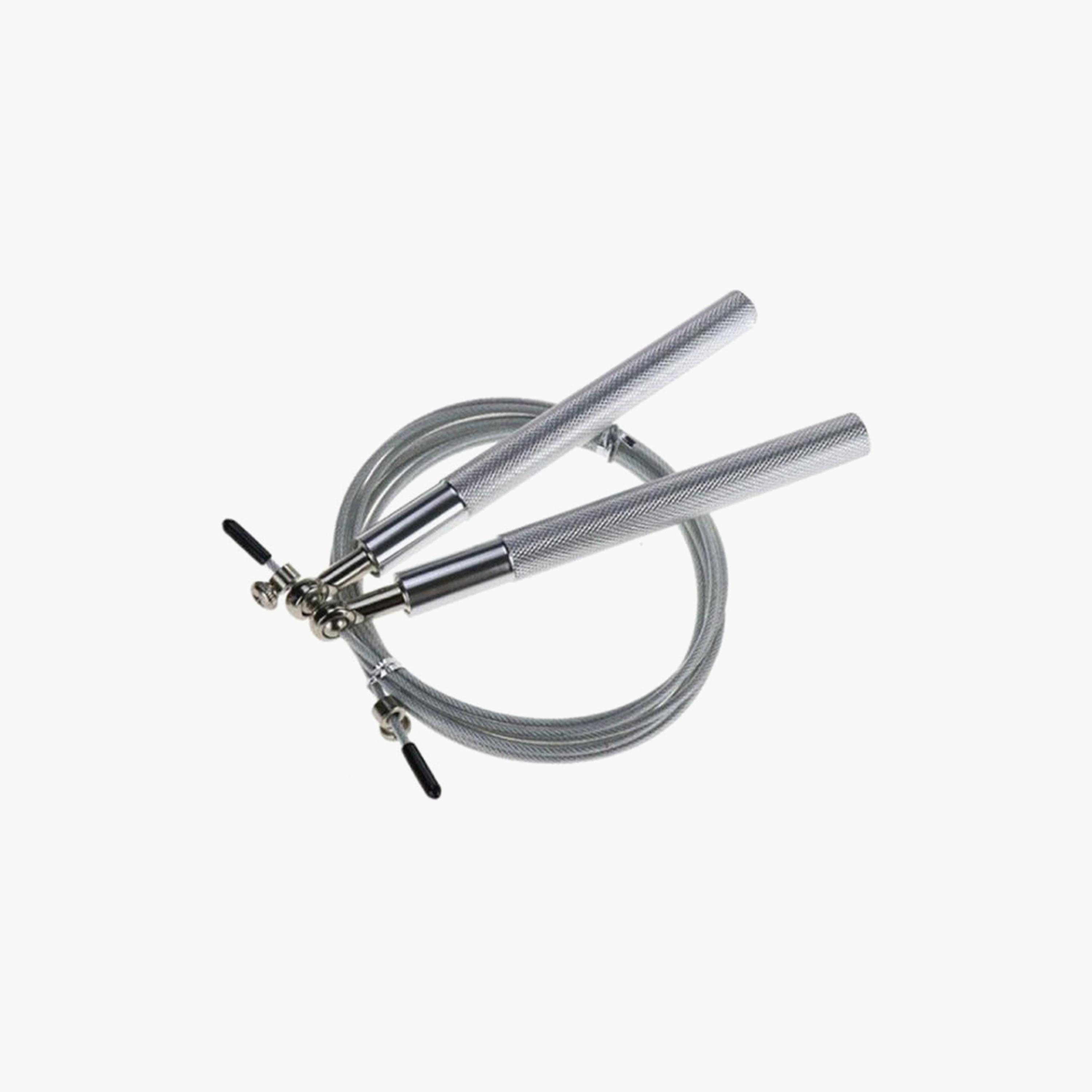 Adjustable Steel Skipping Rope, 300 cm - Silver-sports-gear-gym-image-1