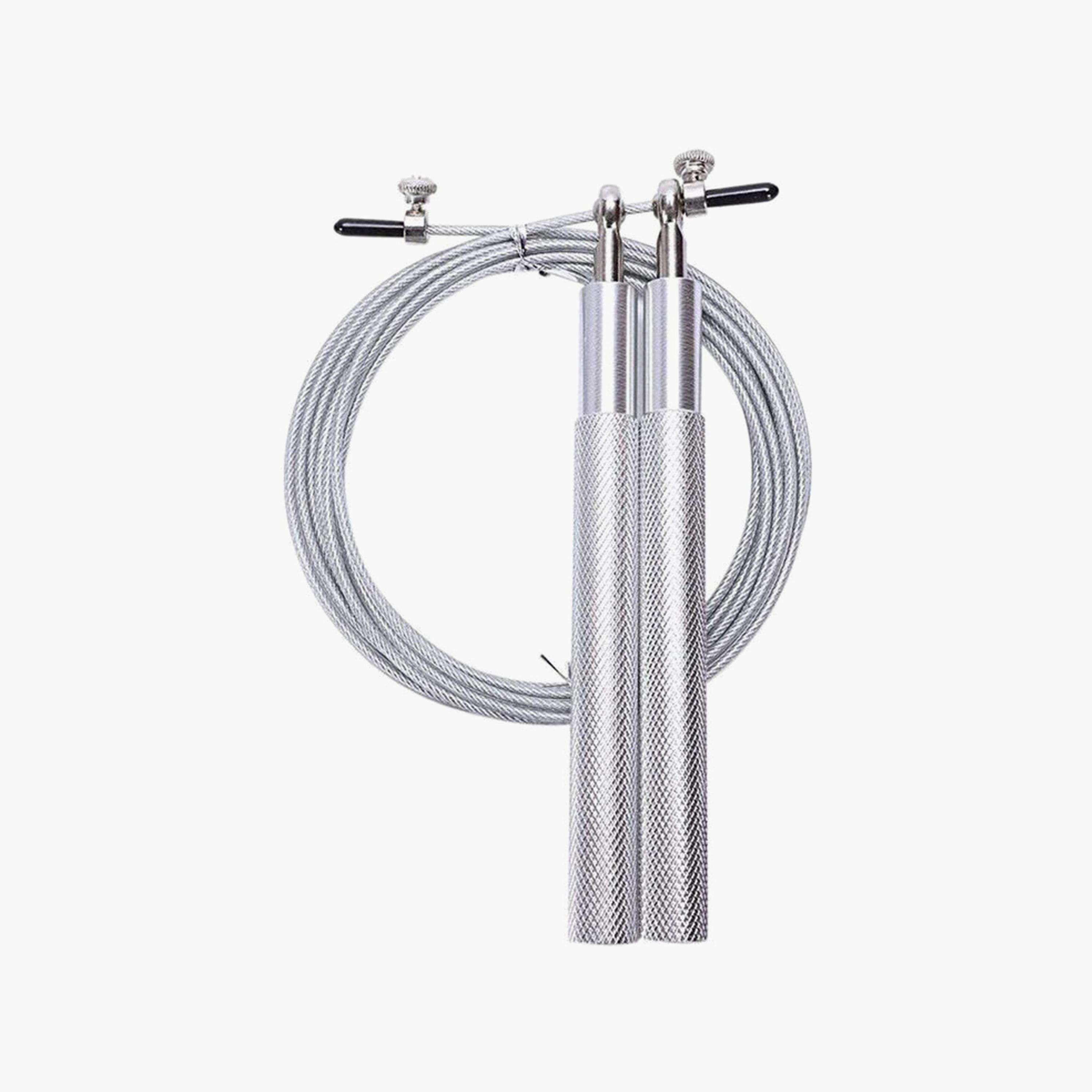 Adjustable Steel Skipping Rope, 300 cm - Silver-sports-gear-gym-image-4