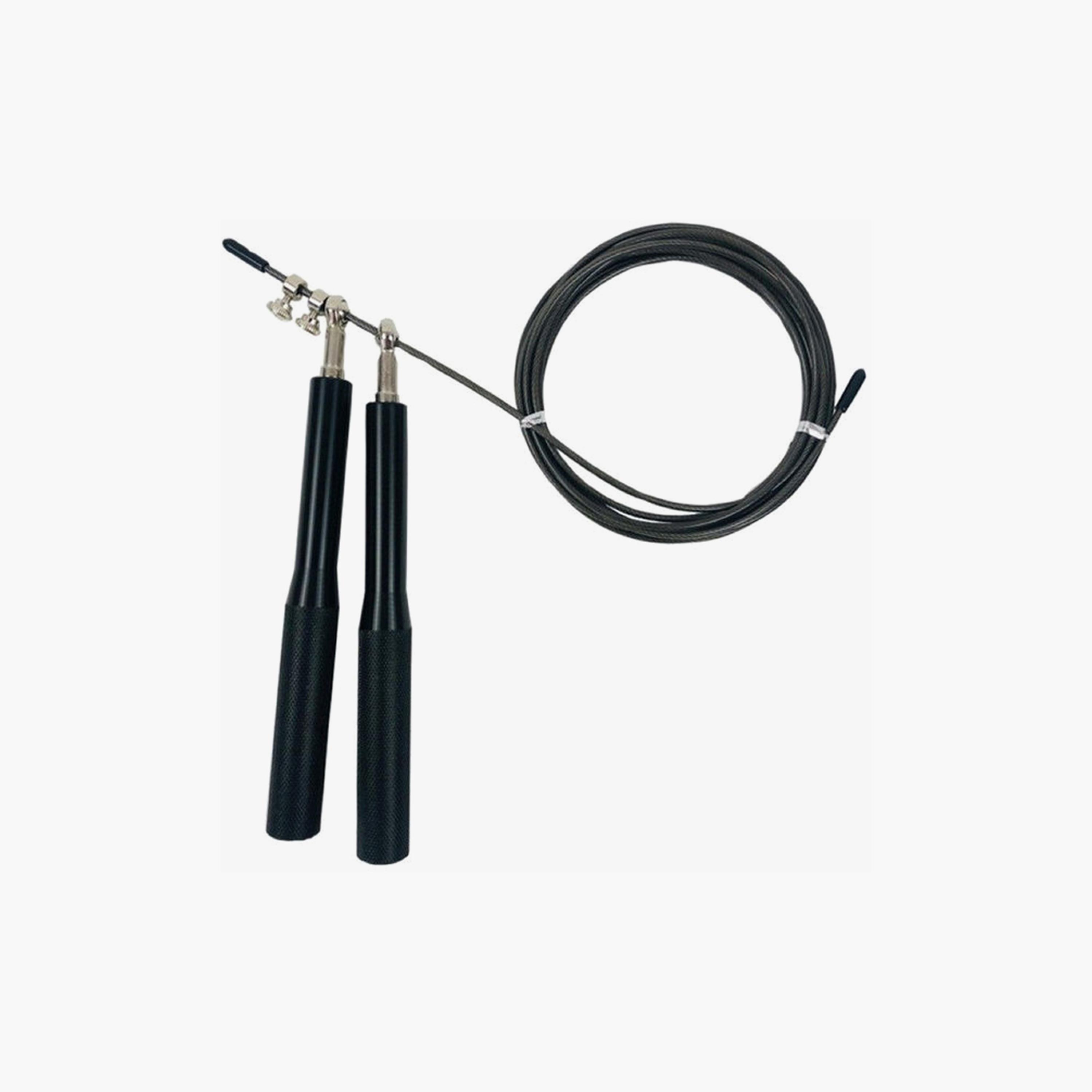 Adjustable Steel Skipping Rope, 300 cm - Black-sports-gear-gym-image-1