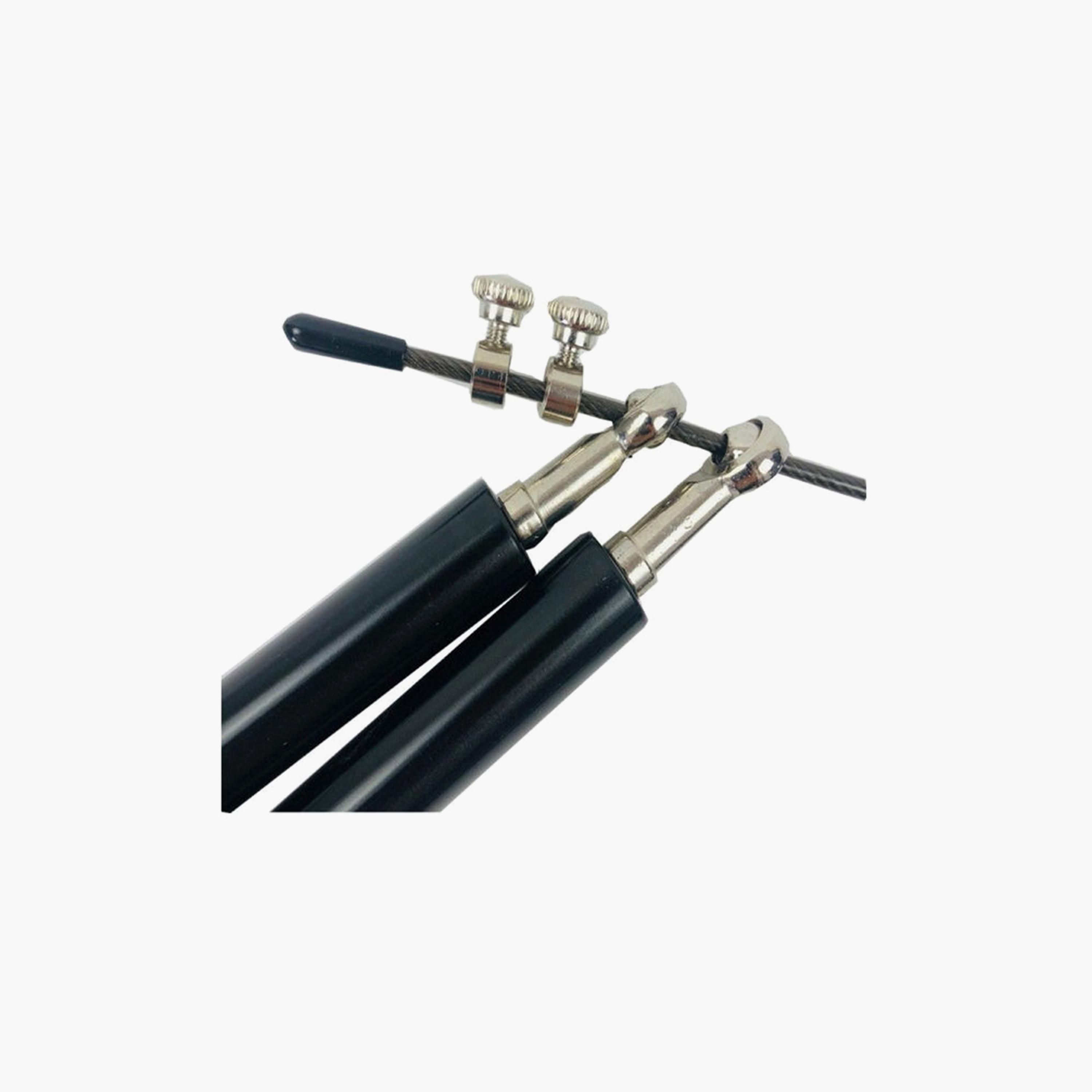 Adjustable Steel Skipping Rope, 300 cm - Black-sports-gear-gym-image-4