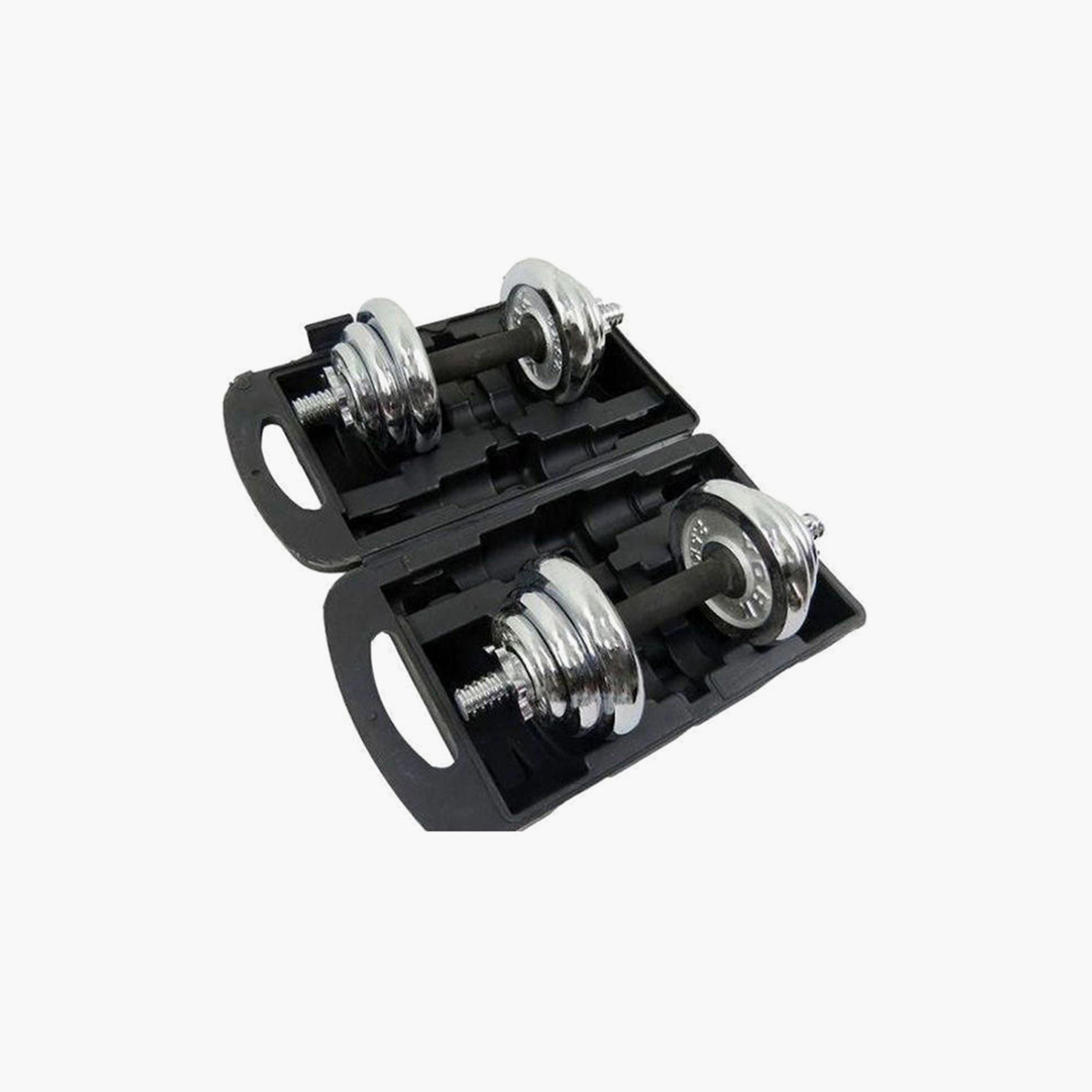 Adjustable Training Dumbbell - Silver-sports-gear-gym-image-1