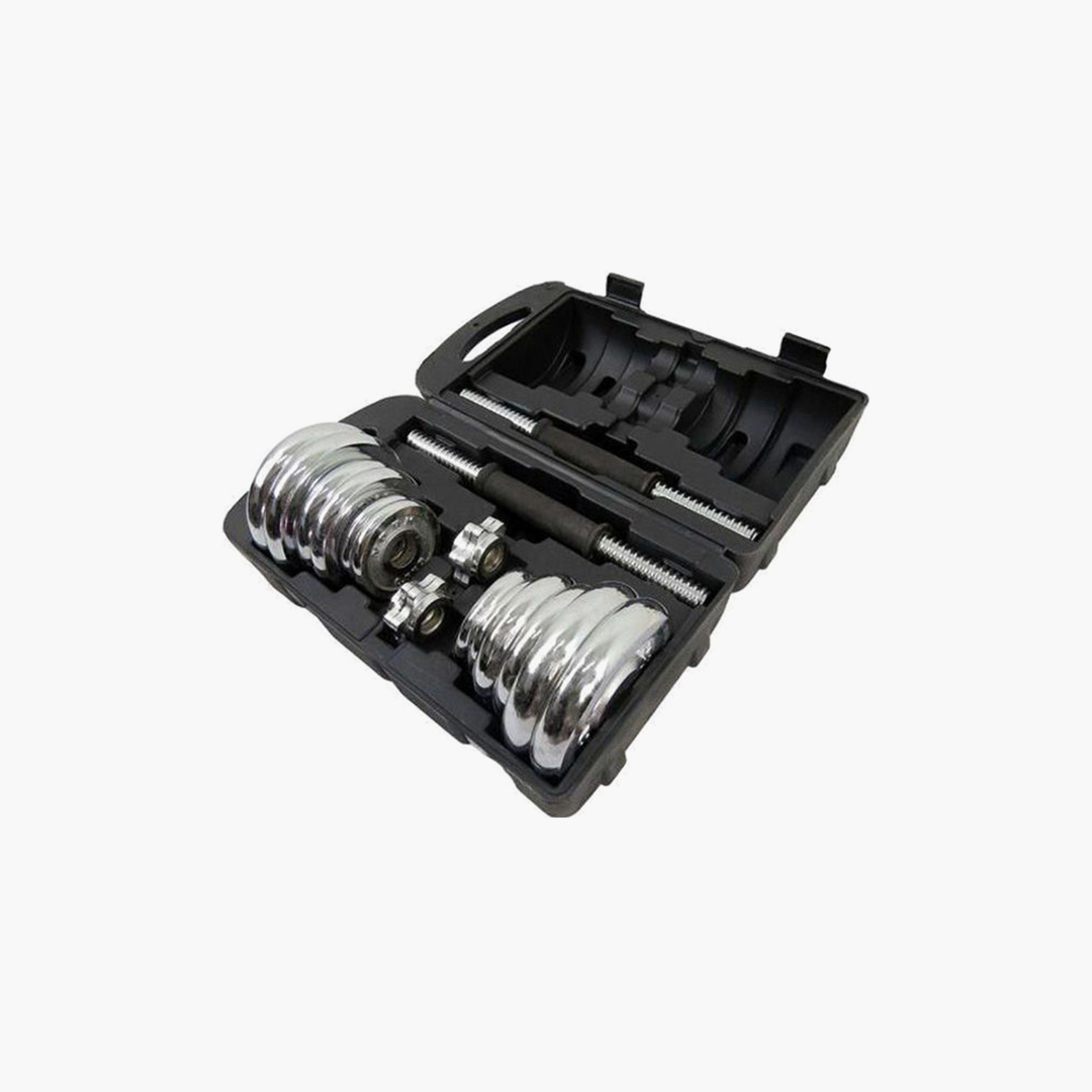 Adjustable Training Dumbbell - Silver-sports-gear-gym-image-2
