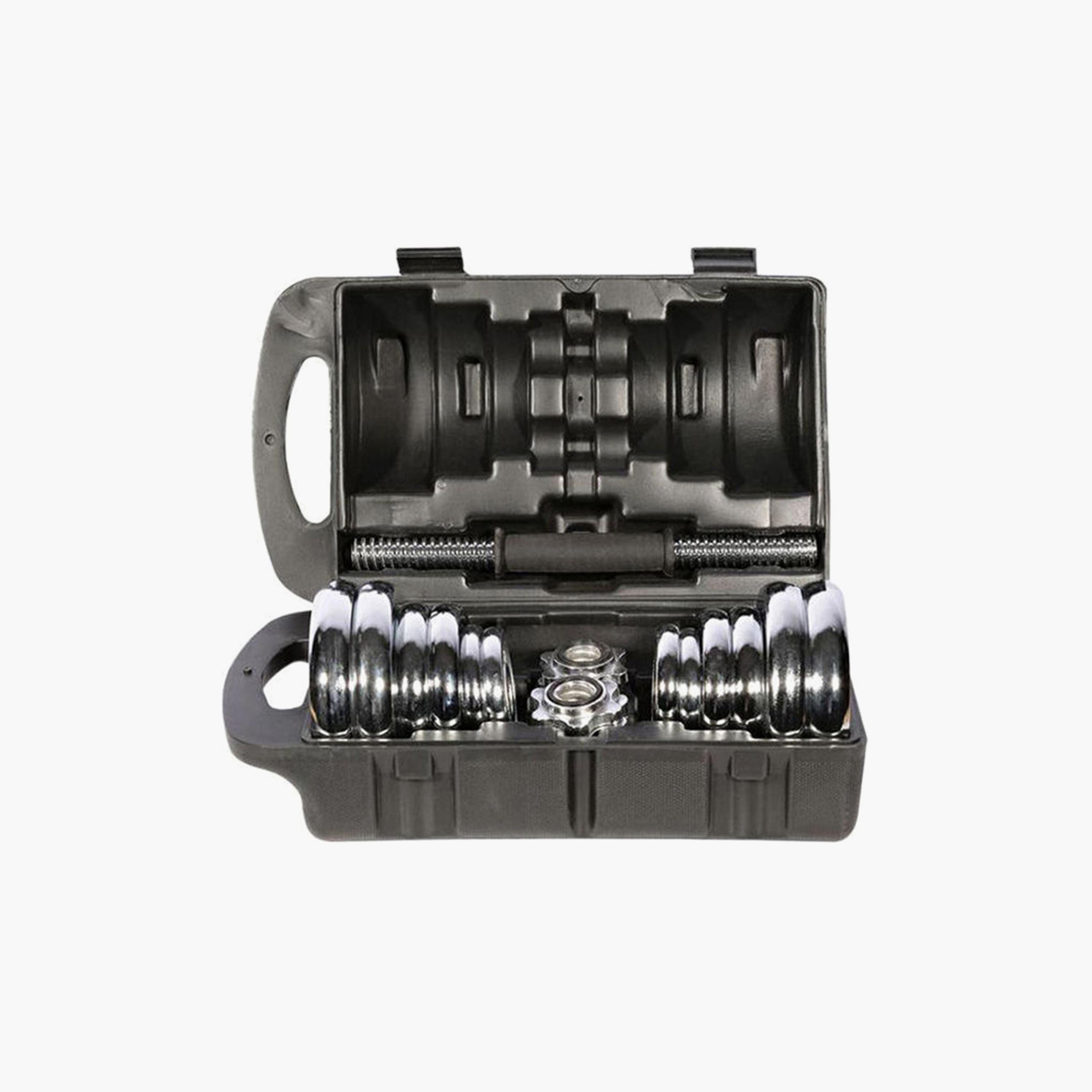 Integrated Weight Set 20 Kg - Silver and Black-sports-gear-gym-image-1