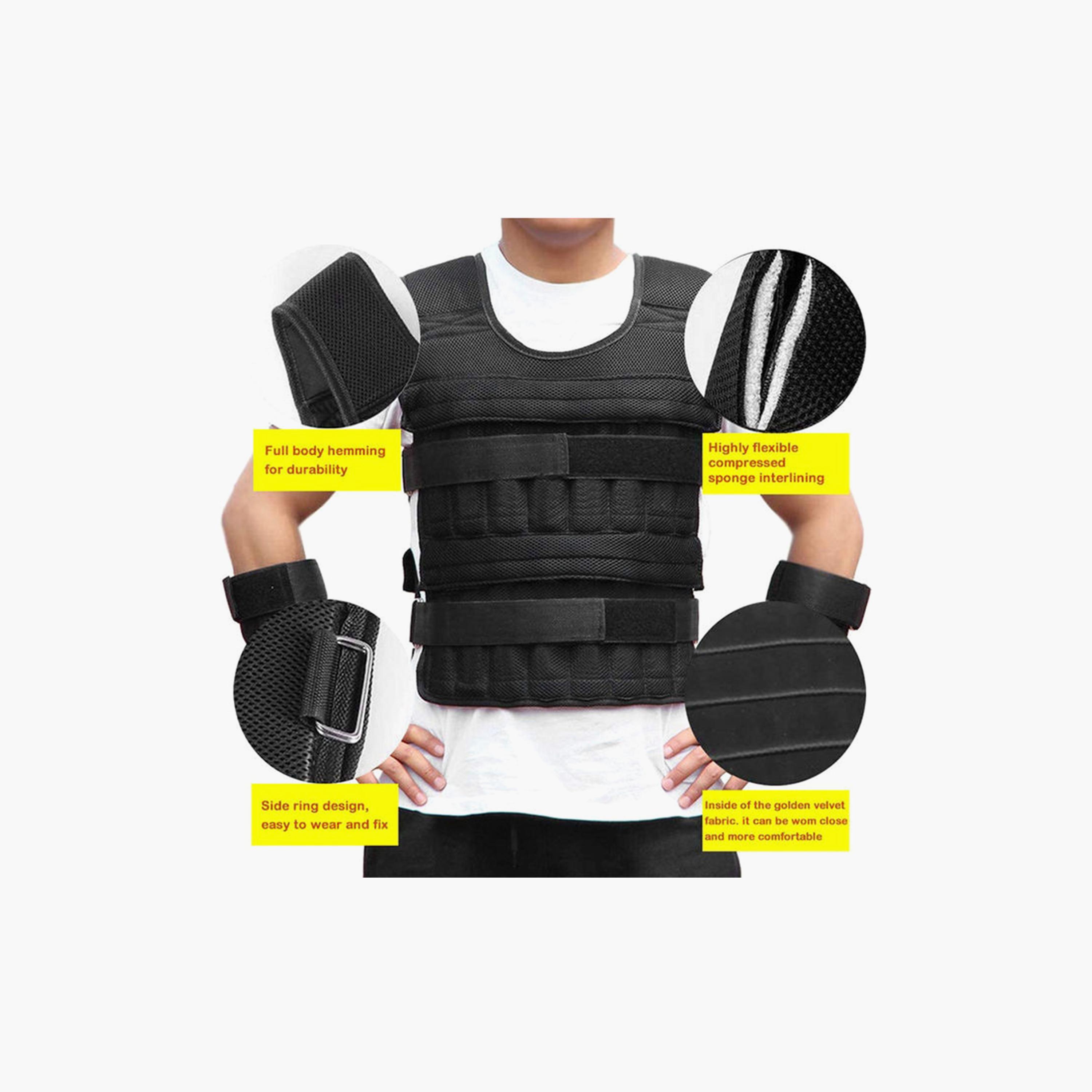 Comfortable Weight Vest ‎52 x 43 x 3 cm - Black-sports-gear-gym-image-3