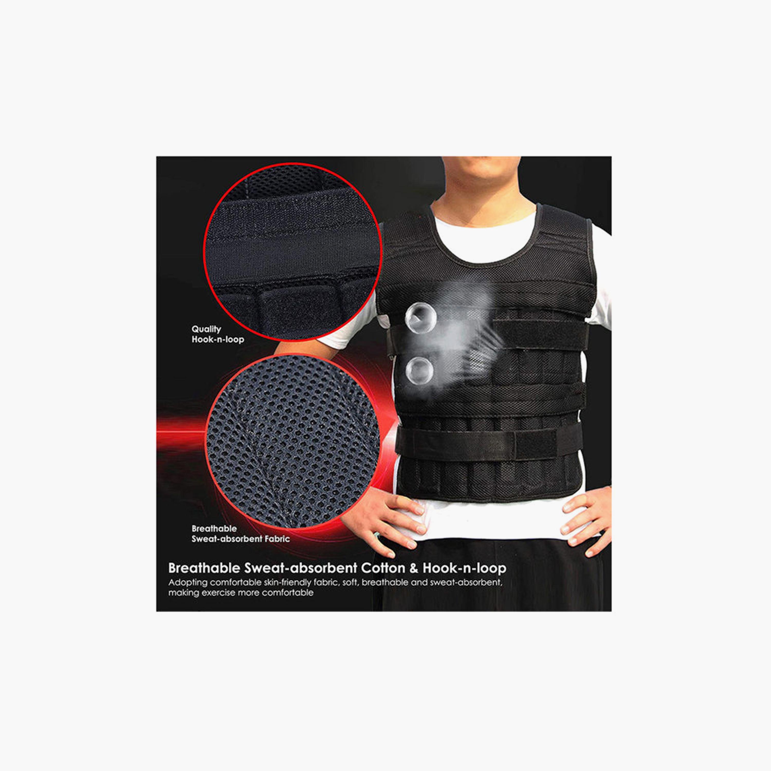 Comfortable Weight Vest ‎52 x 43 x 3 cm - Black-sports-gear-gym-image-4
