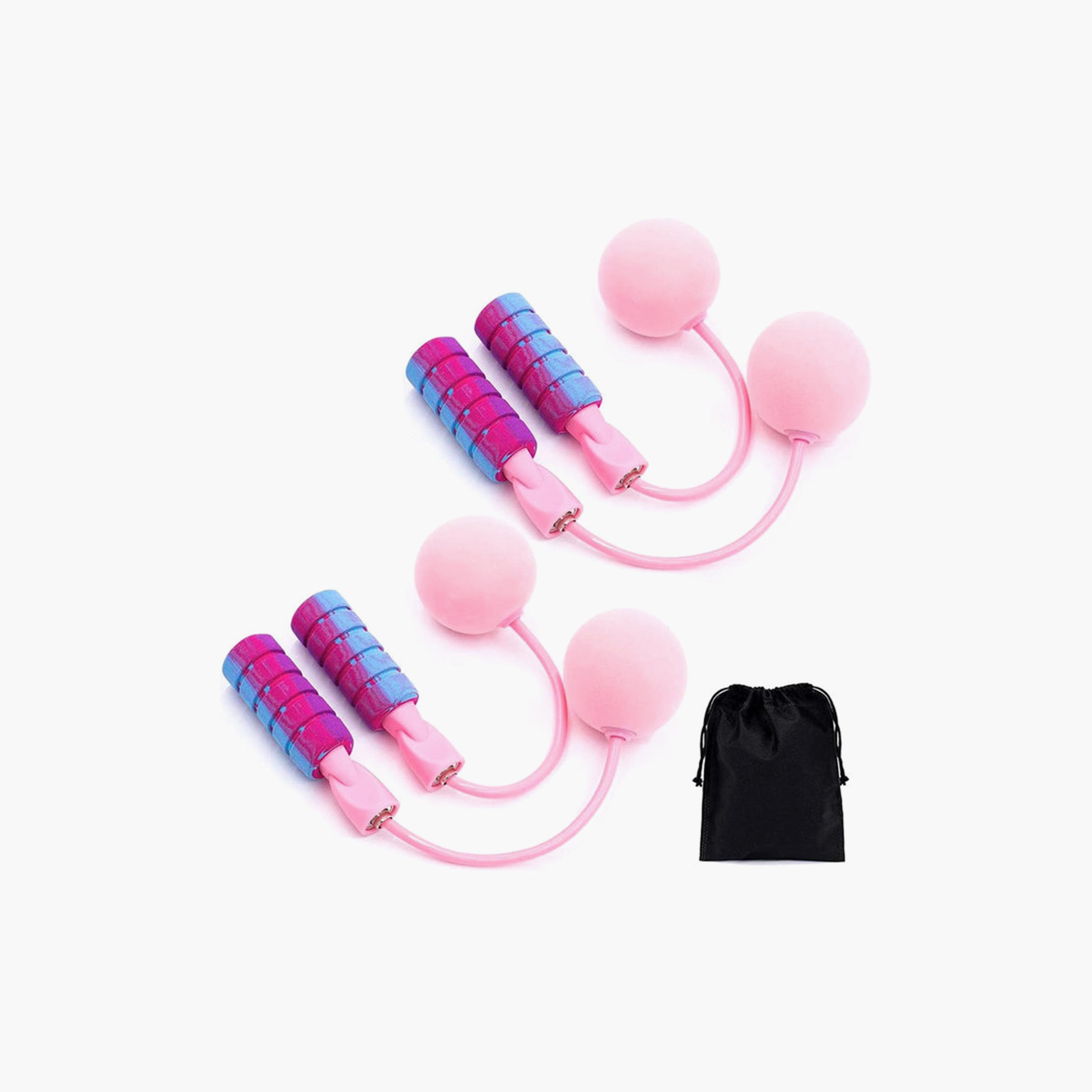 Jump Rope with Two Balls - Pink-sports-gear-gym-image-1