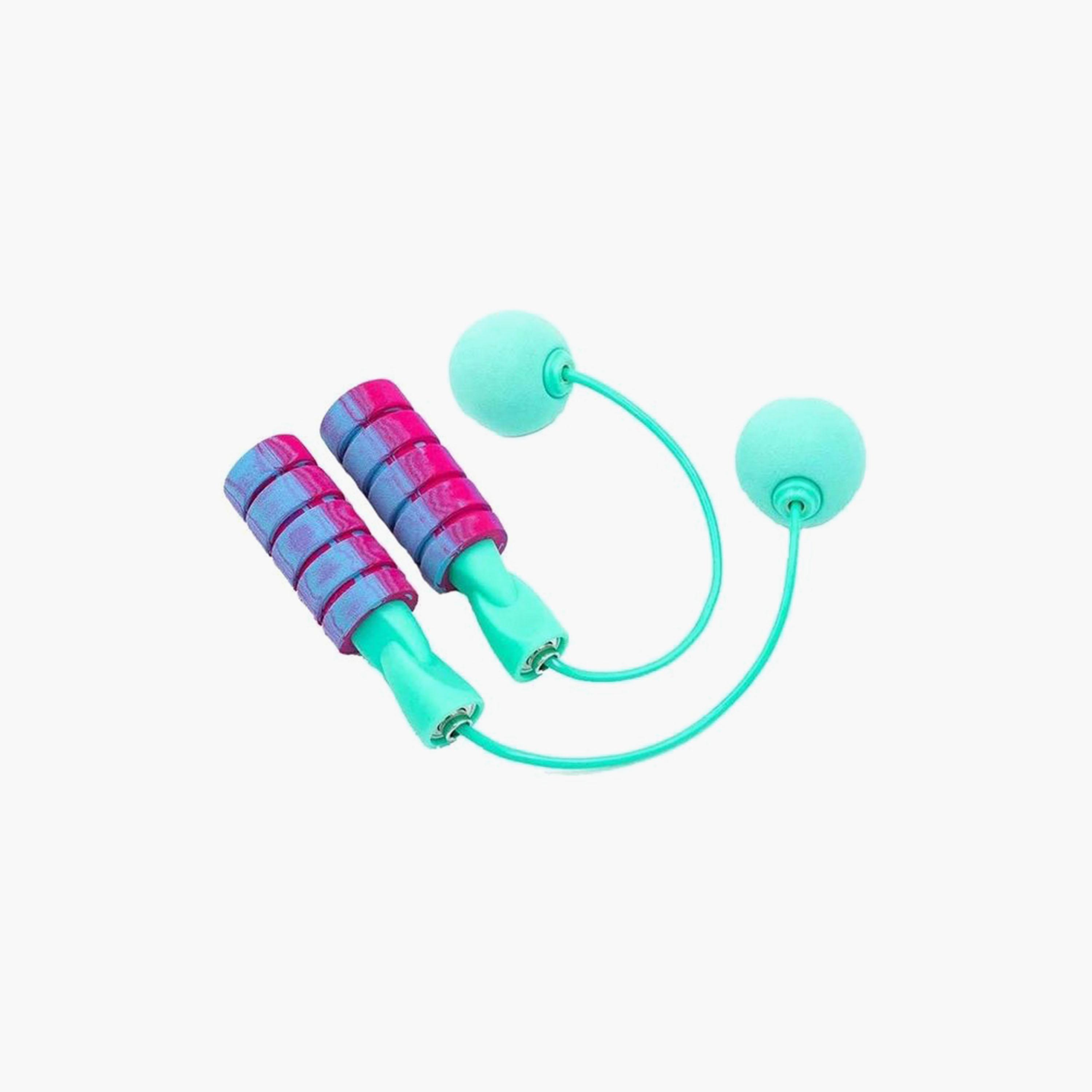 Jump Rope with Two Balls - Blue-sports-gear-gym-image-1