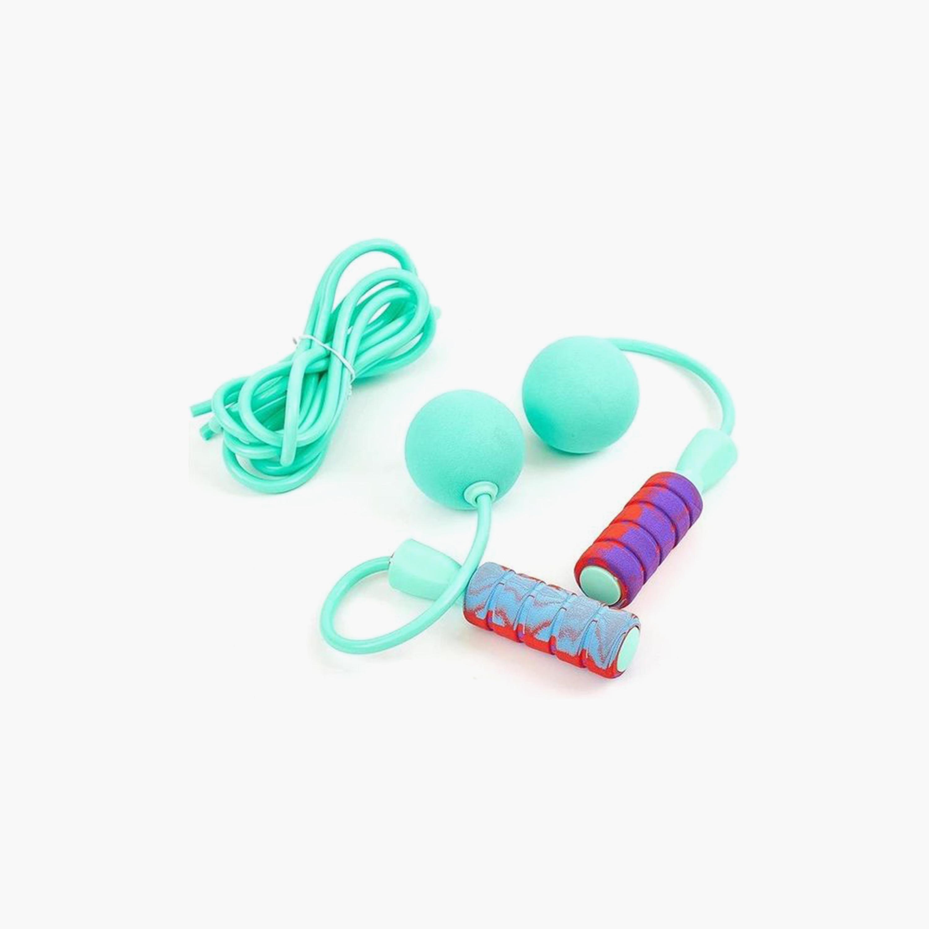 Jump Rope with Two Balls - Blue-sports-gear-gym-image-3