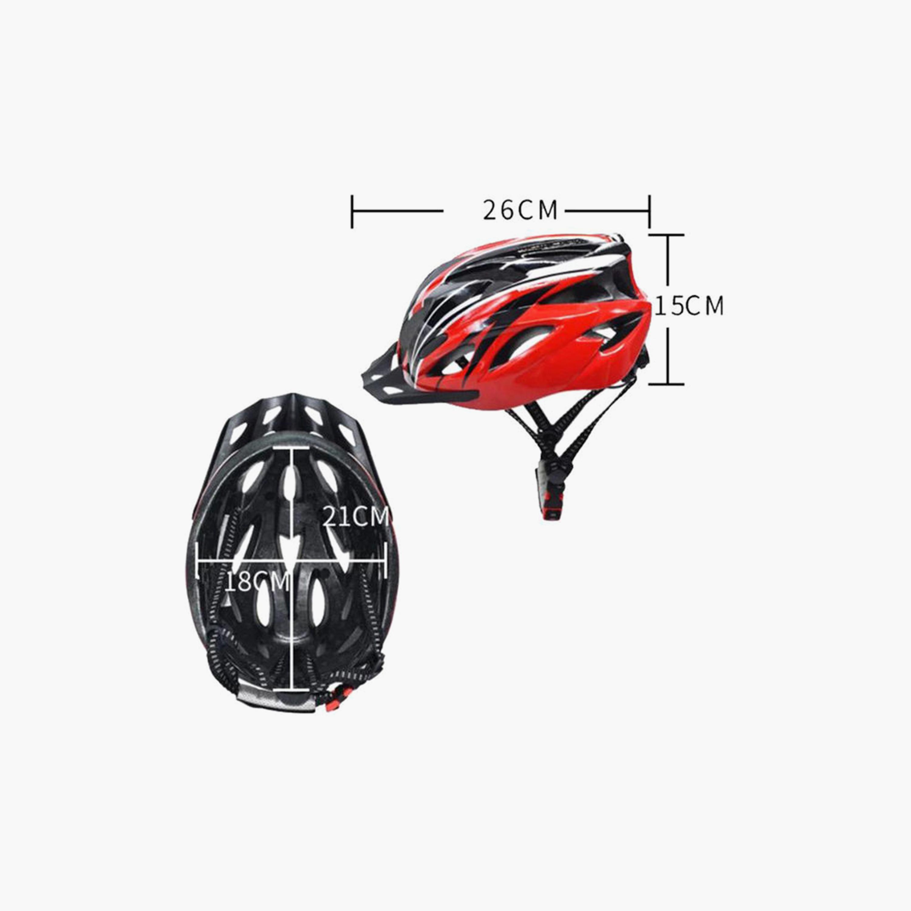 Mountain Cycling Bicycle Helmet - Red and Black-sports-gear-gym-image-3