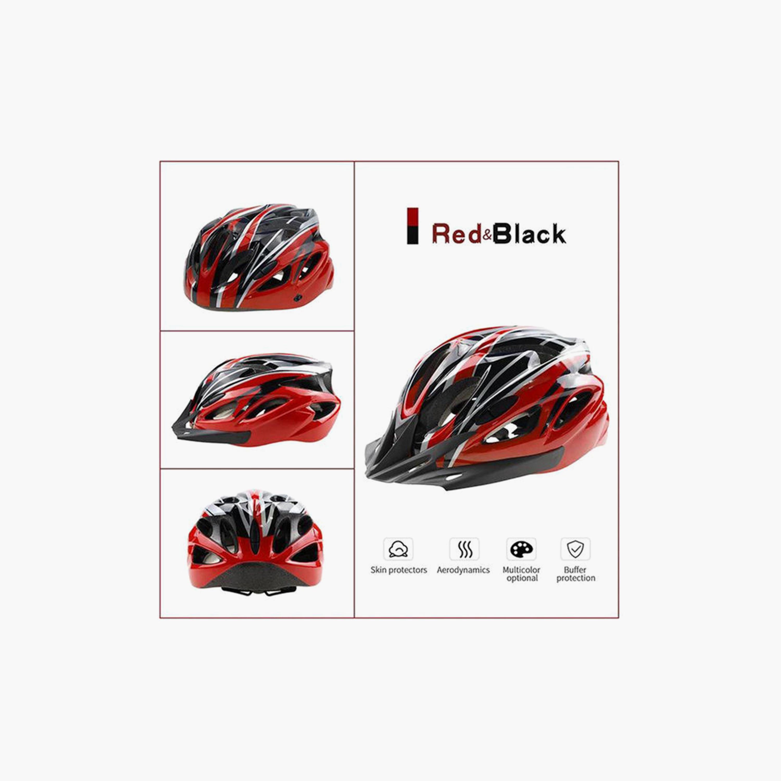 Mountain Cycling Bicycle Helmet - Red and Black-sports-gear-gym-image-4