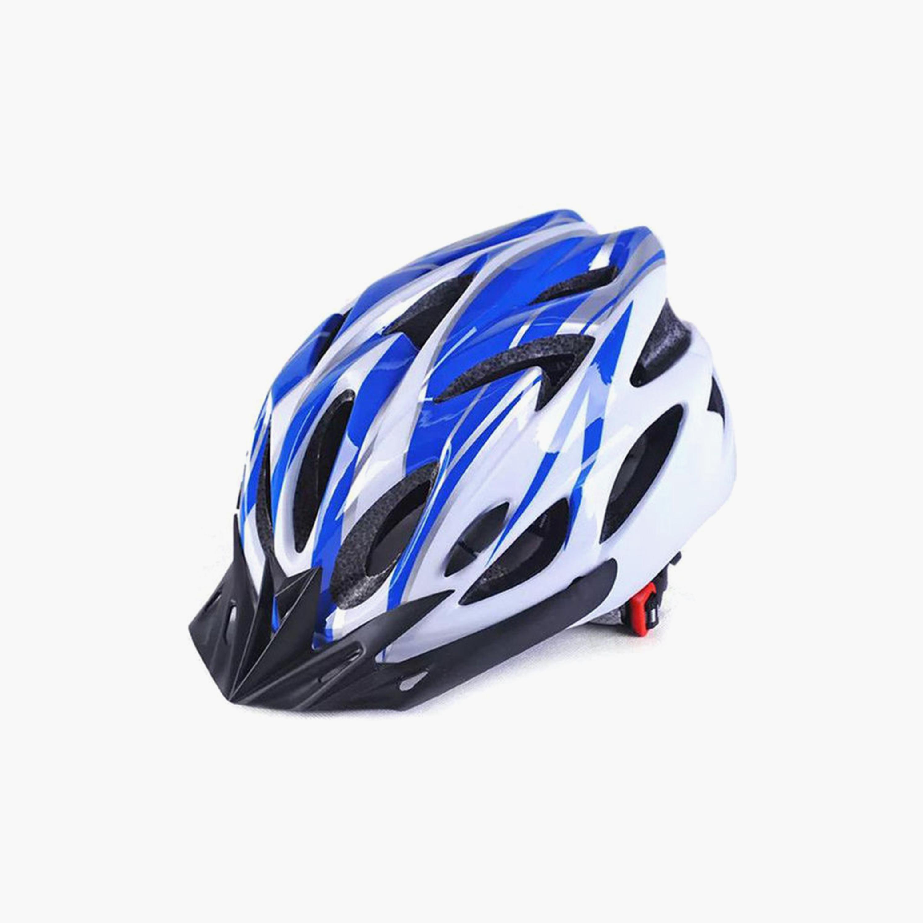 Mountain Cycling Bicycle Helmet - Blue and White-sports-gear-gym-image-1
