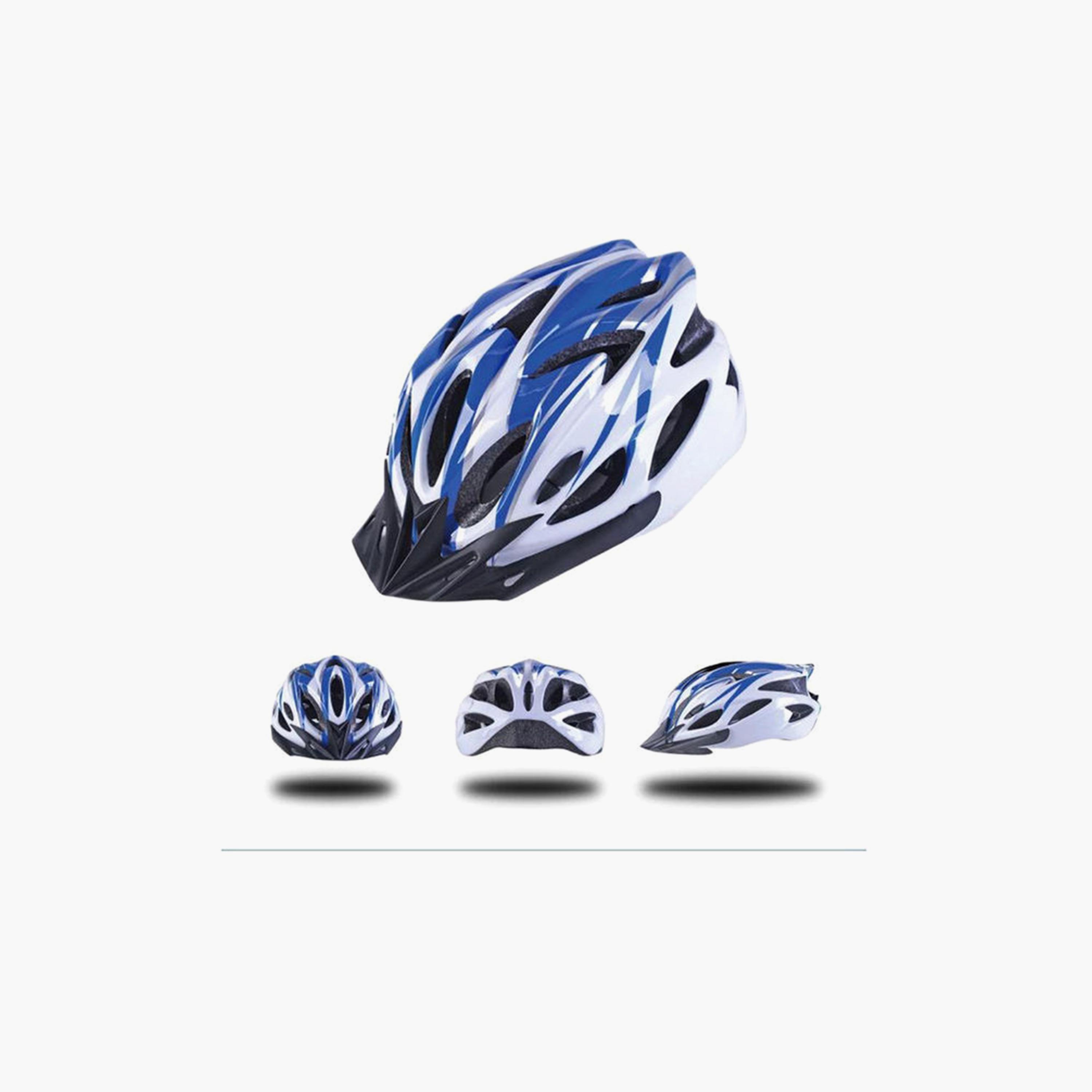 Mountain Cycling Bicycle Helmet - Blue and White-sports-gear-gym-image-2