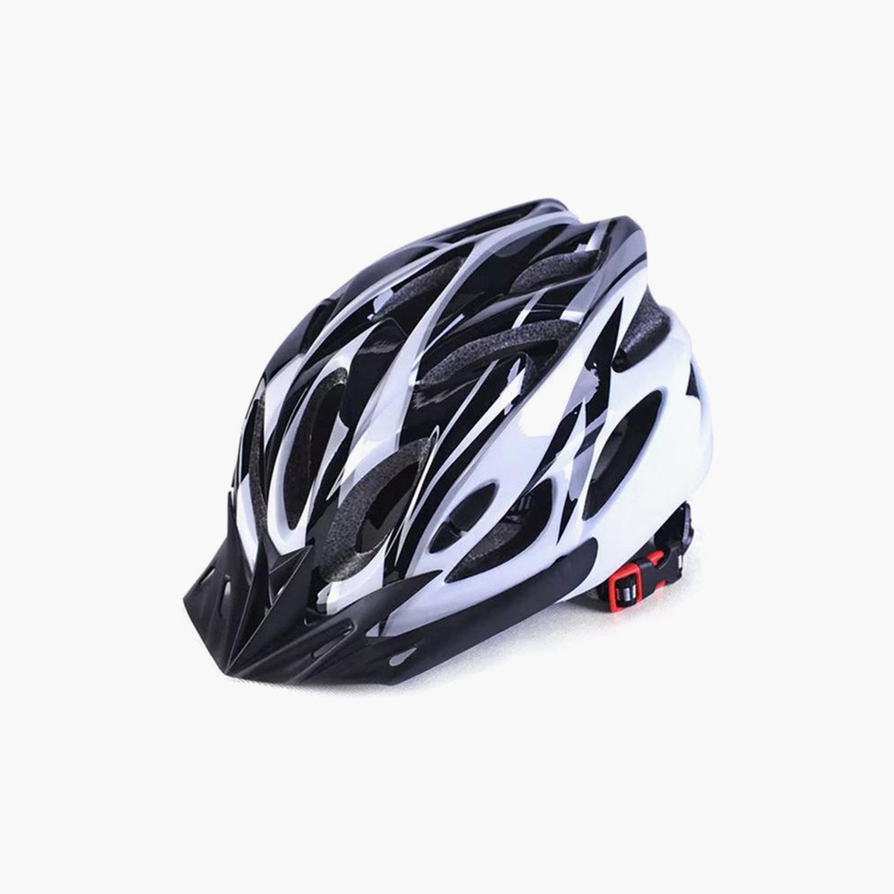 Mountain Cycling Bicycle Helmet - White and Black-sports-gear-gym-image-1