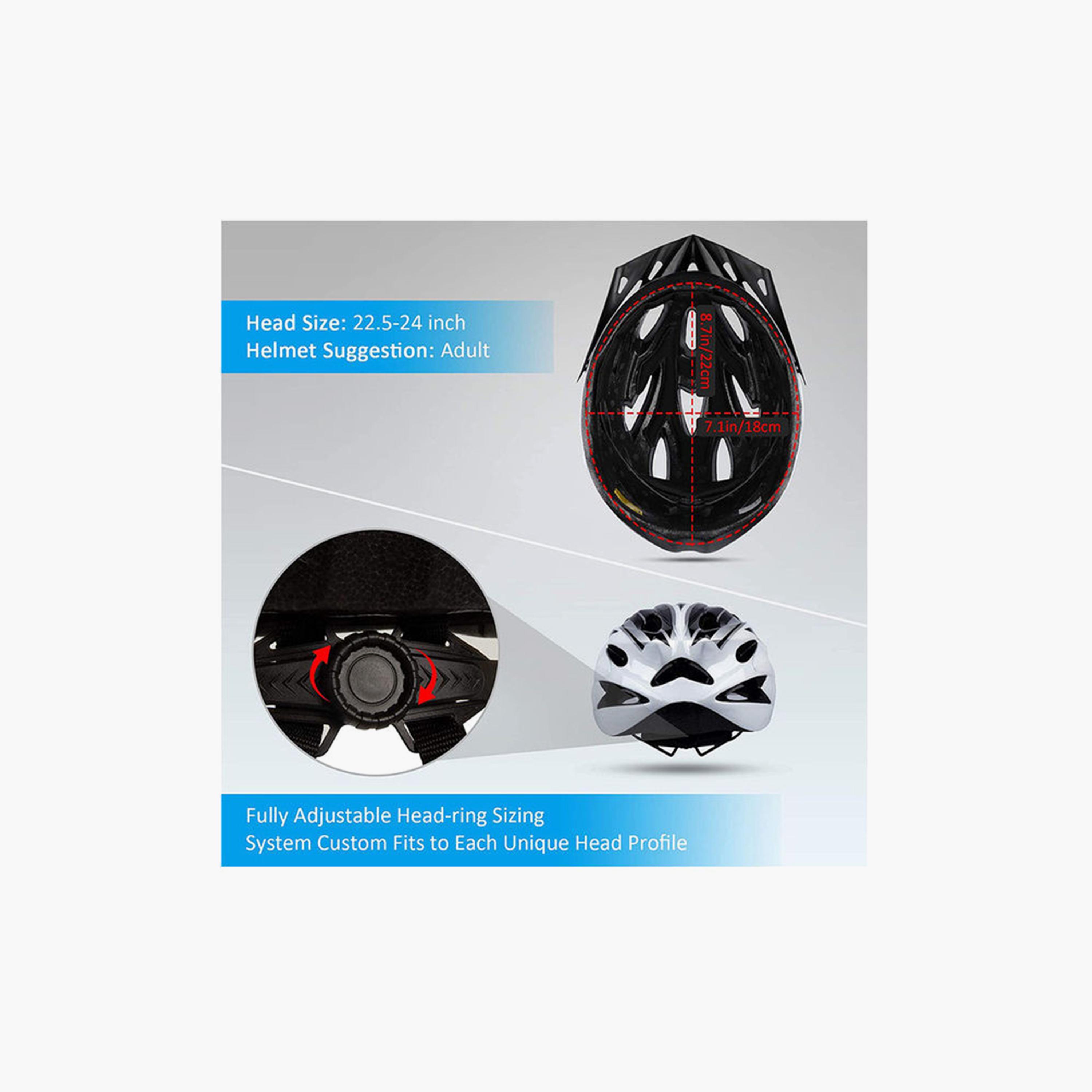 Mountain Cycling Bicycle Helmet - White and Black-sports-gear-gym-image-3