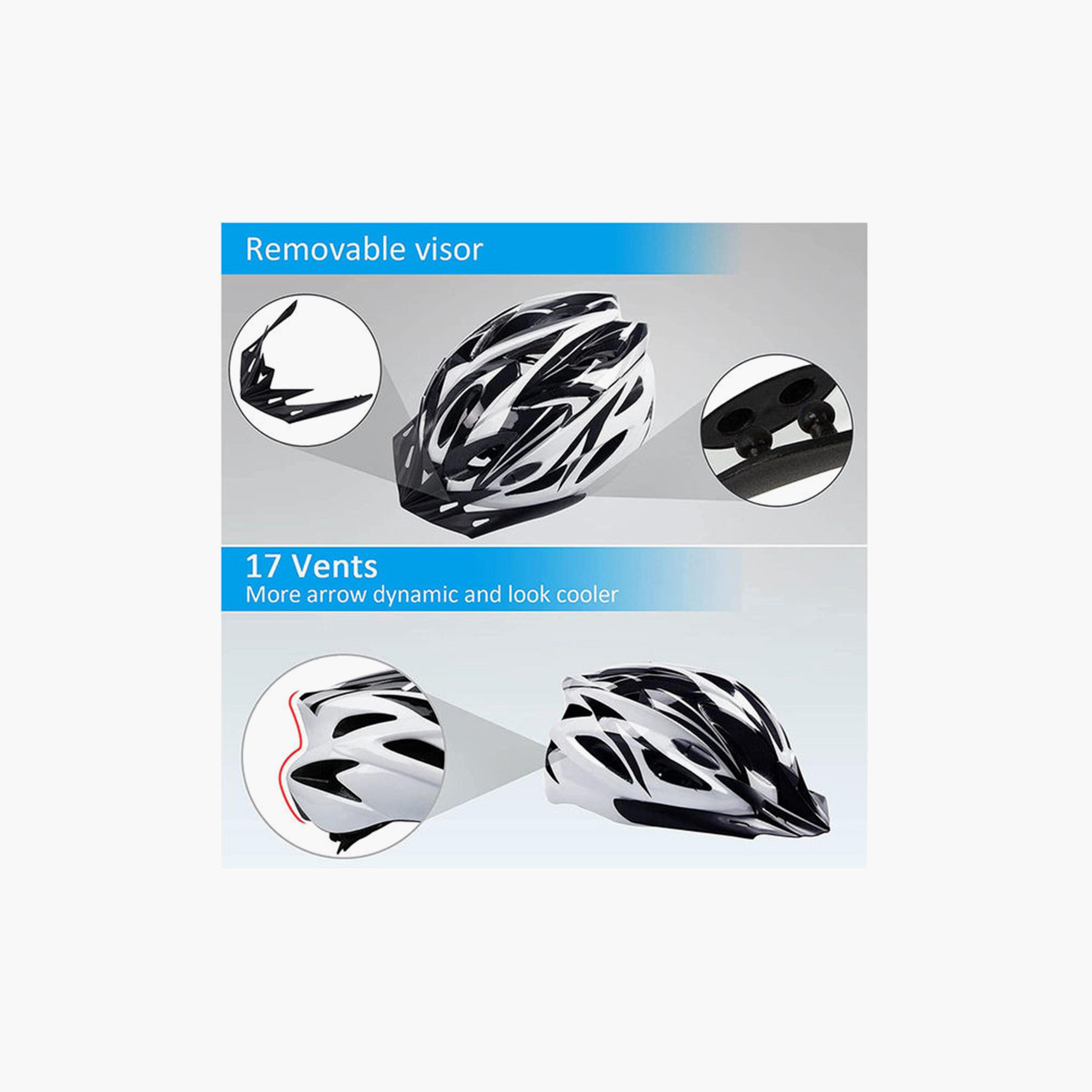 Mountain Cycling Bicycle Helmet - White and Black-sports-gear-gym-image-4