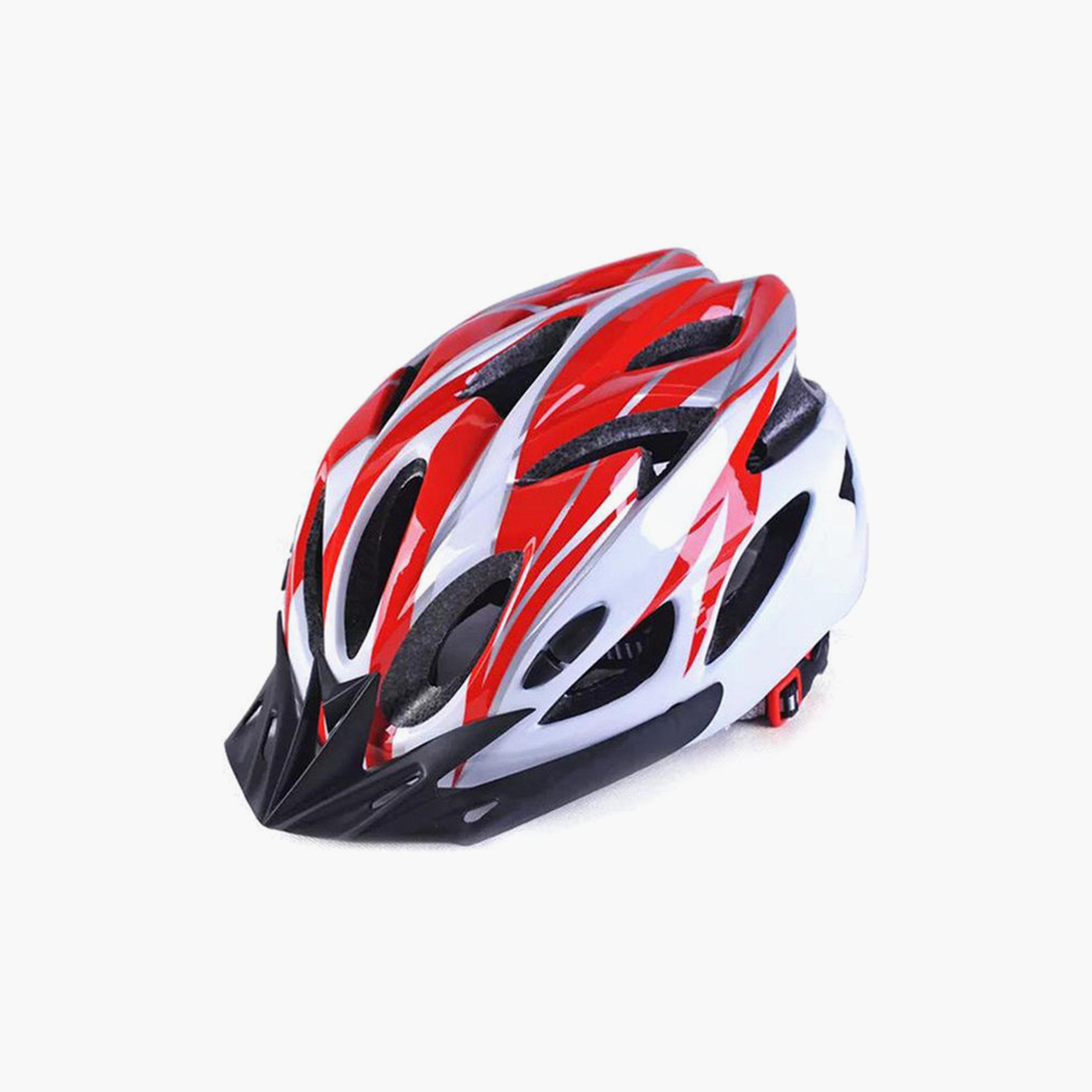 Mountain Cycling Bicycle Helmet - Red and White-sports-gear-gym-image-1