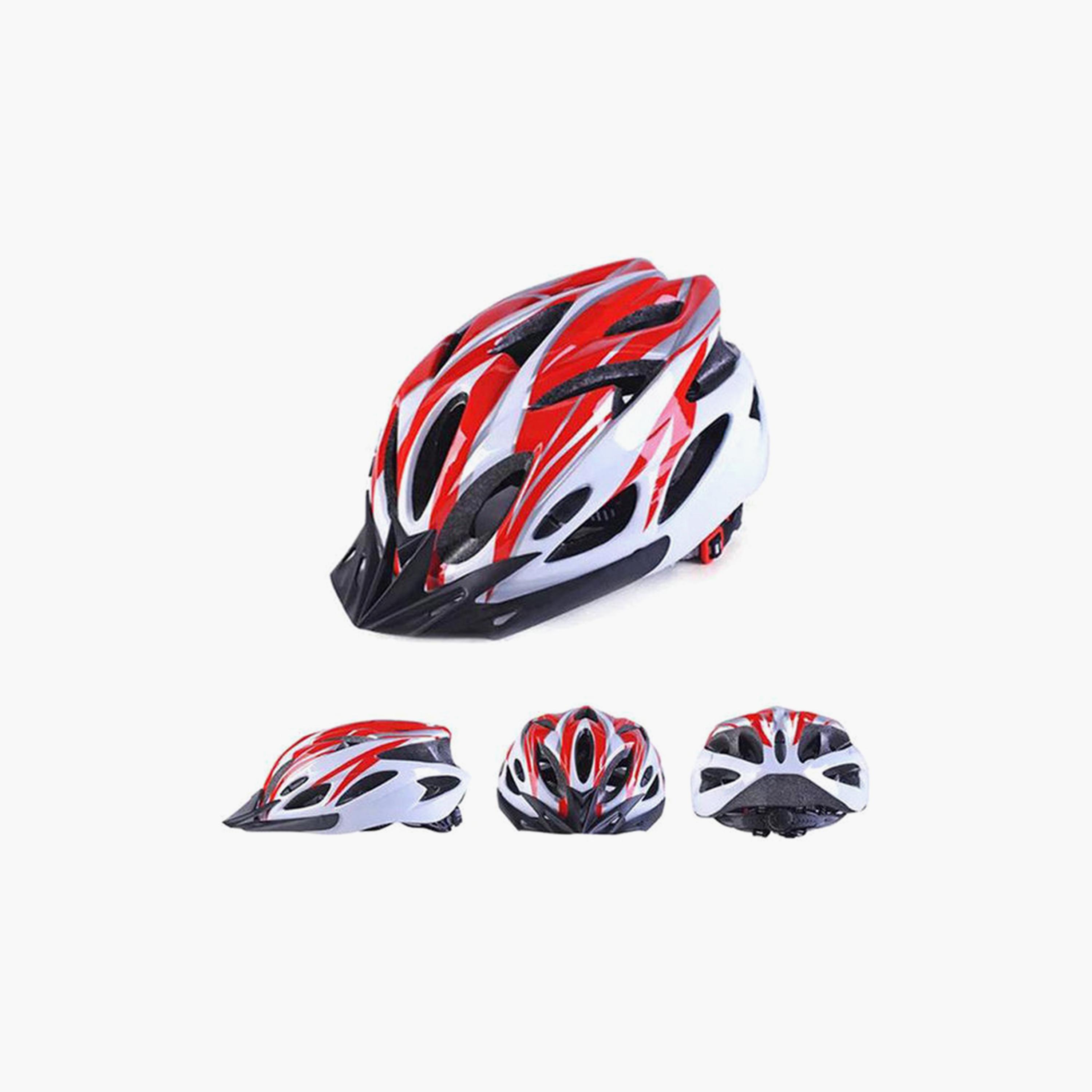 Mountain Cycling Bicycle Helmet - Red and White-sports-gear-gym-image-2