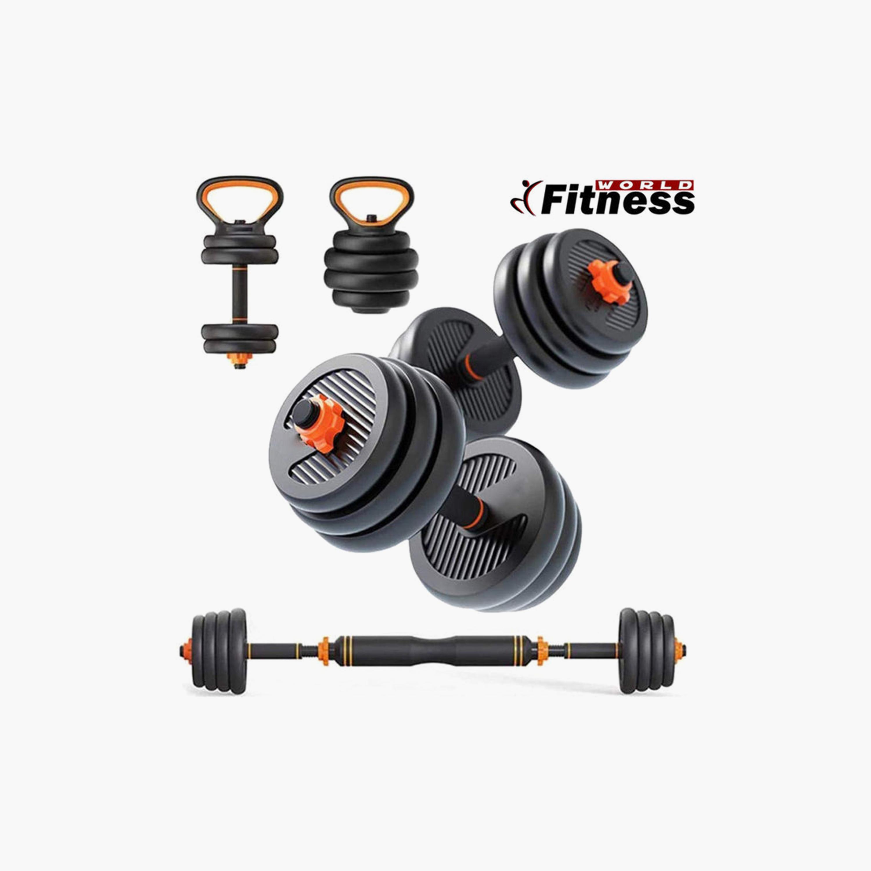 4 in 1 Adjustable Dumbbell Set - Black-sports-gear-gym-image-1