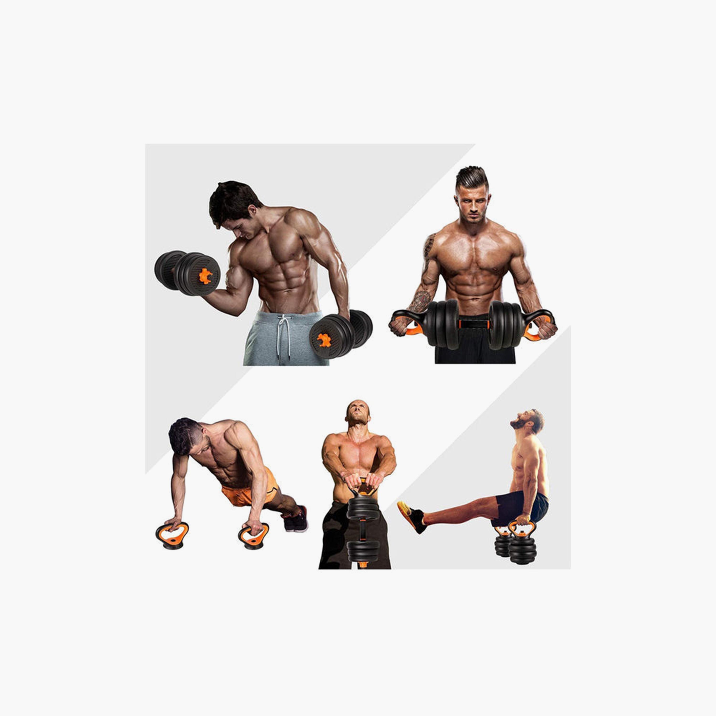 4 in 1 Adjustable Dumbbell Set - Black-sports-gear-gym-image-4
