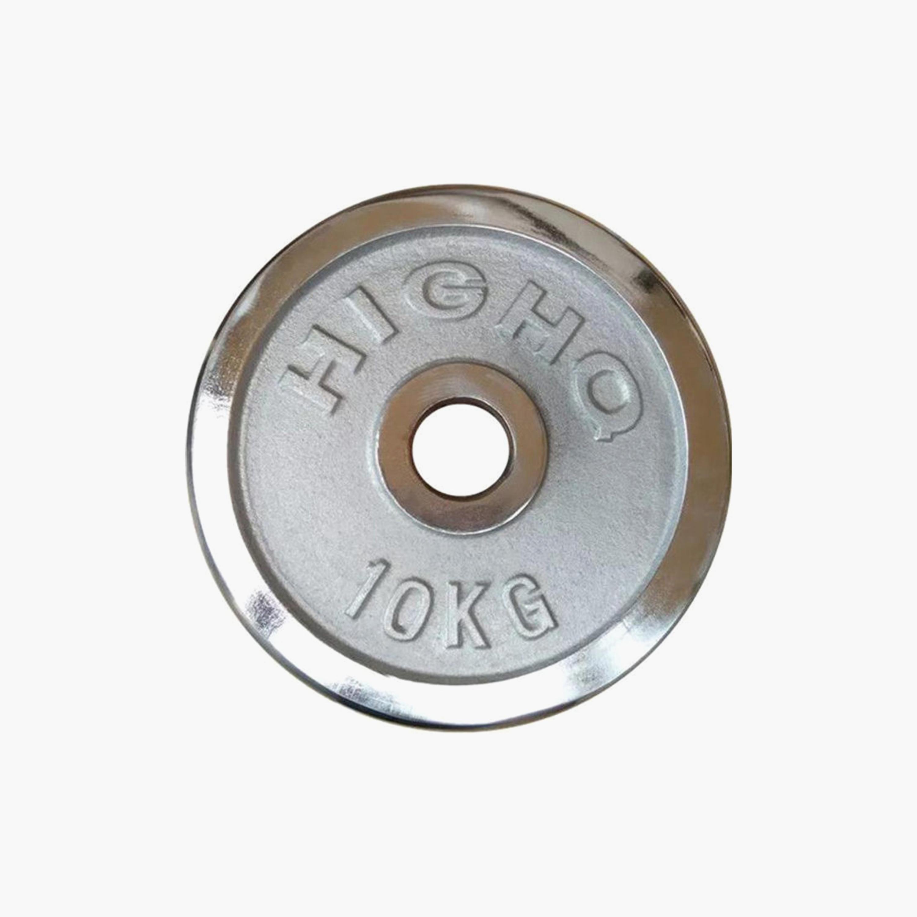 Weight Plate Dumbbell, 10 Kg - Silver-sports-gear-gym-image-1