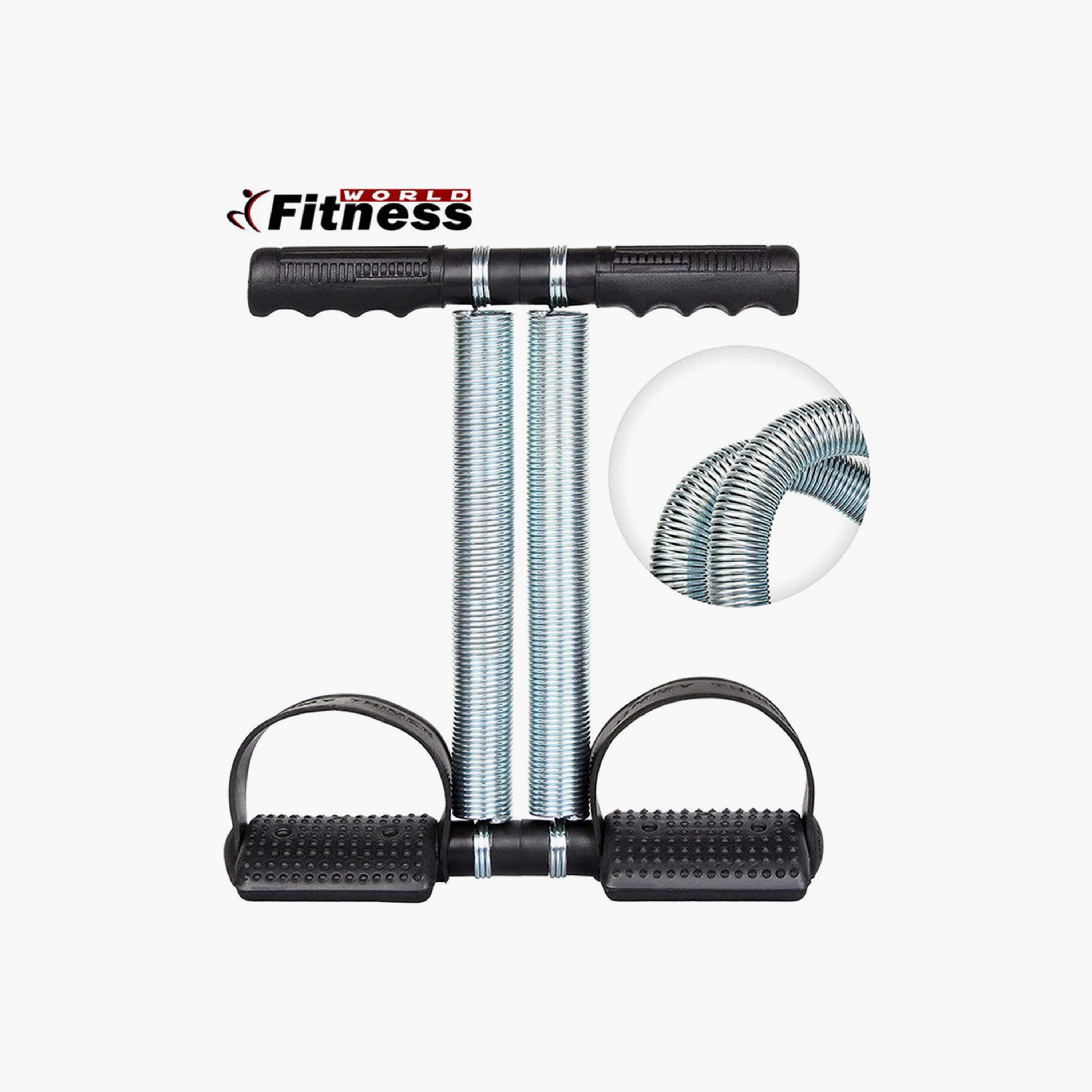 Double Spring Tummy Trimmer - Silver and Black-sports-gear-gym-image-2