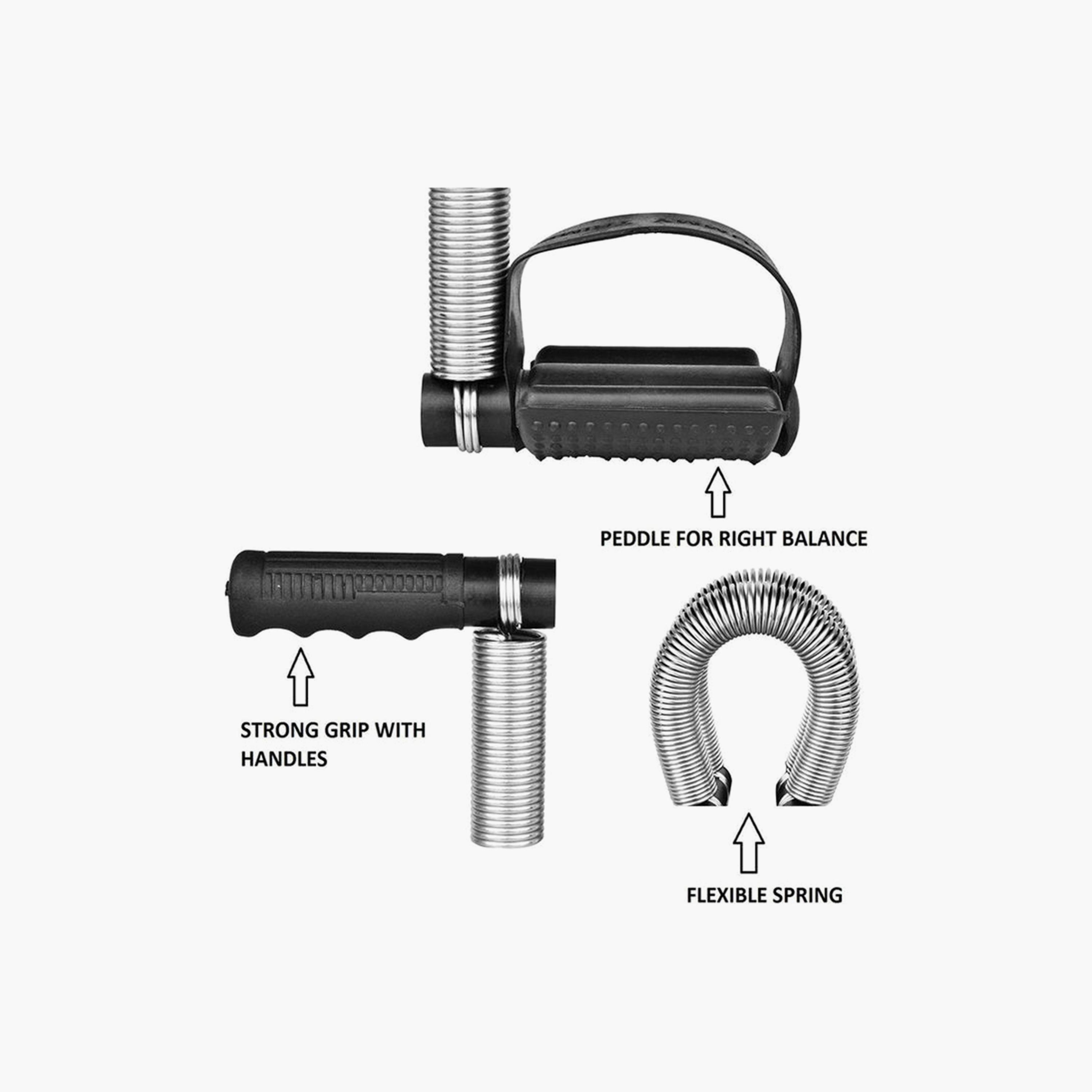 Double Spring Tummy Trimmer - Silver and Black-sports-gear-gym-image-4