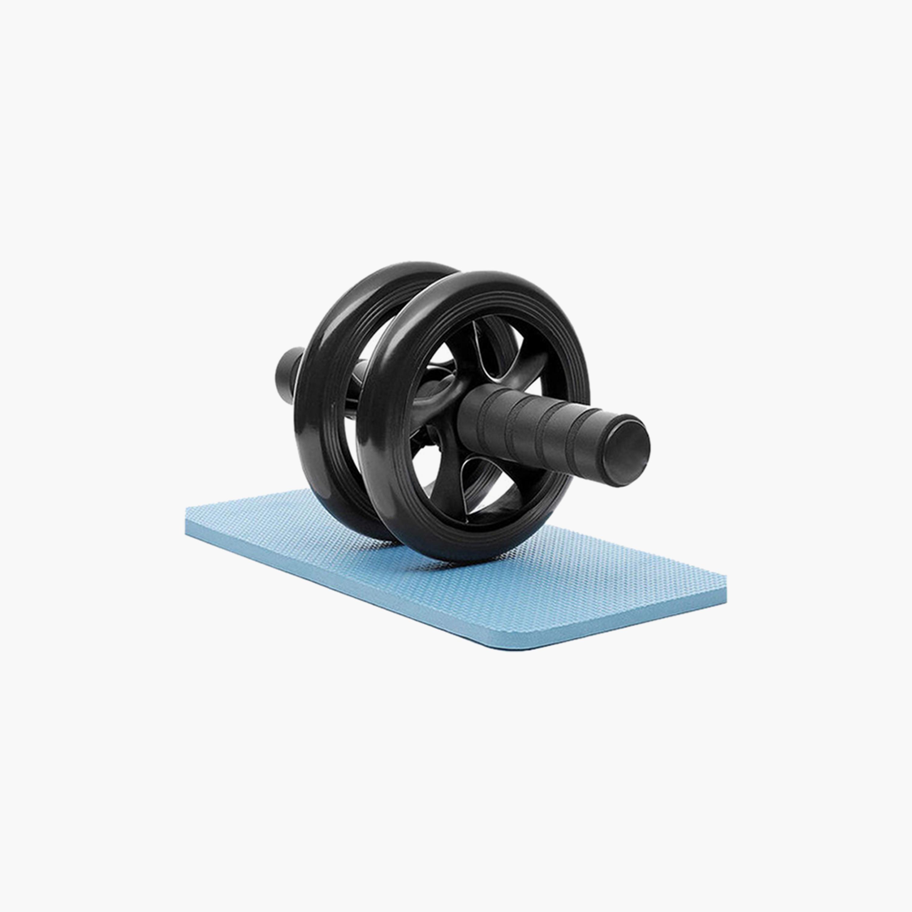 Ab Dual Roller Wheel, 12.6 x 3.94 x 9.45 cm - Black-sports-gear-gym-image-1
