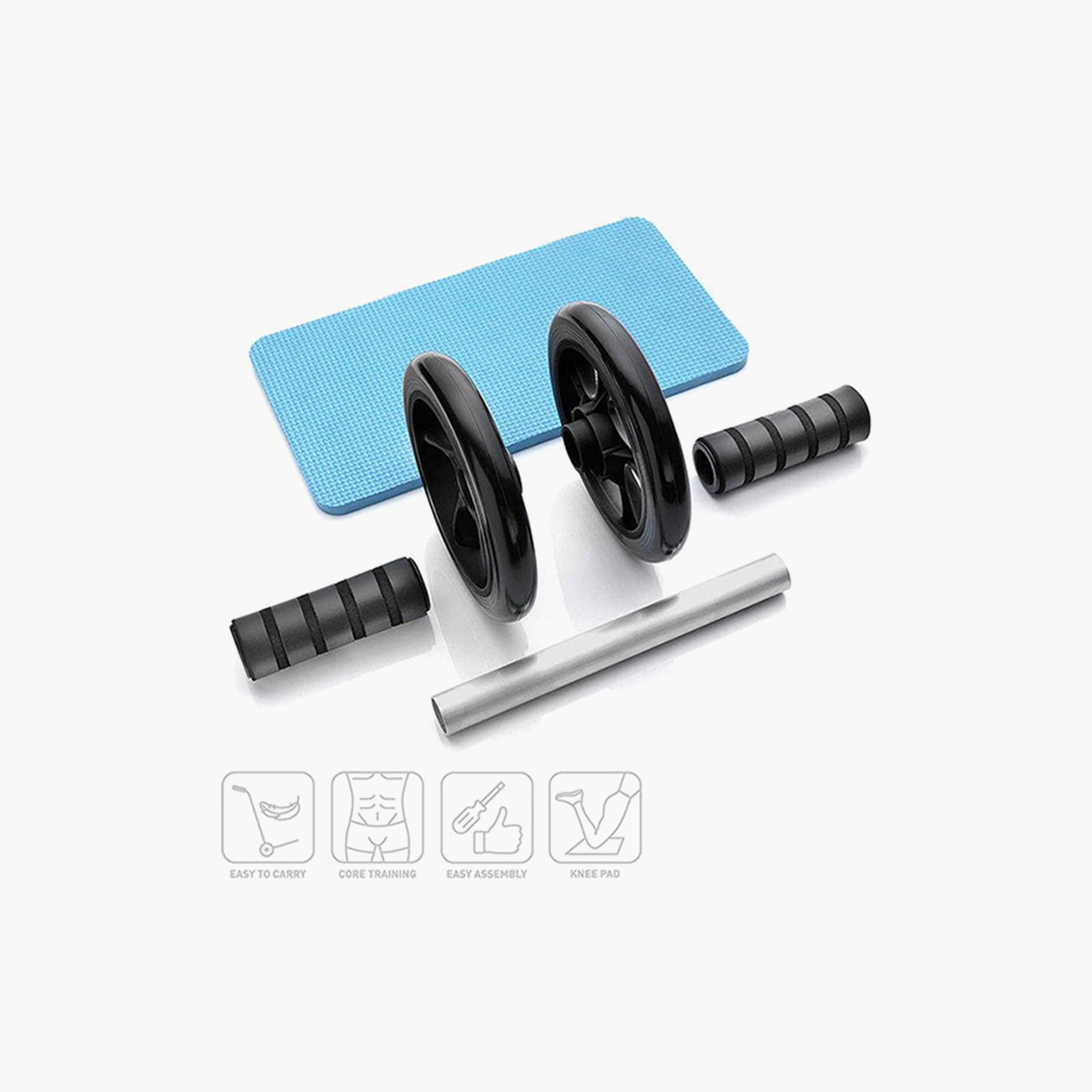 Ab Dual Roller Wheel, 12.6 x 3.94 x 9.45 cm - Black-sports-gear-gym-image-3