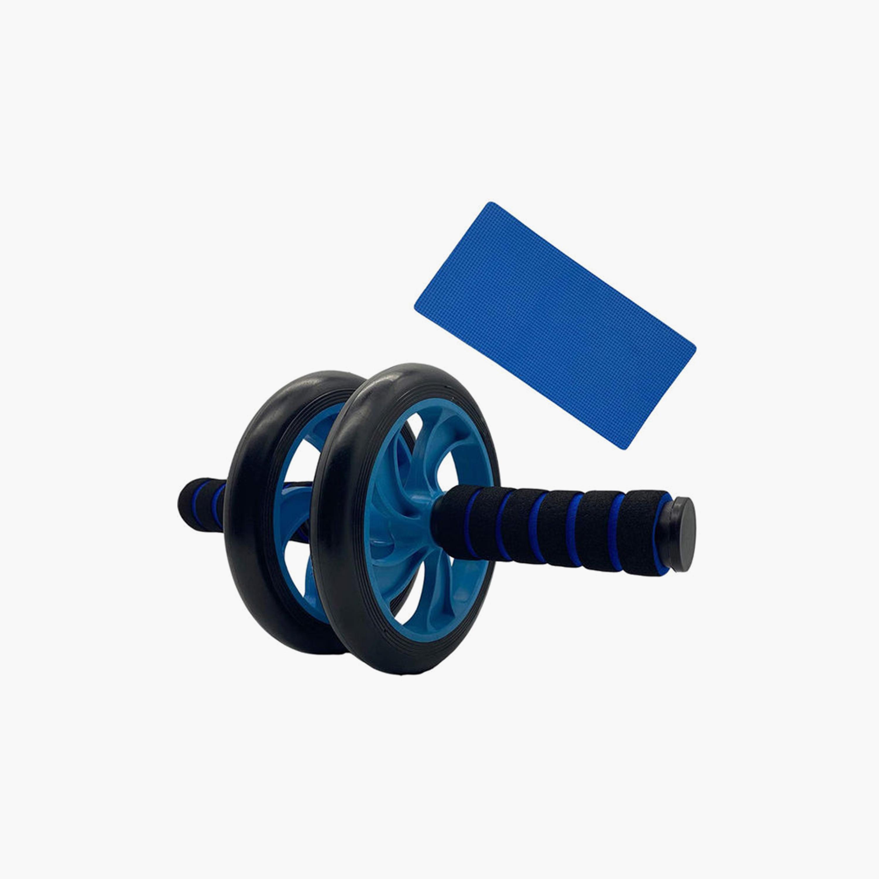Ab Dual Roller Wheel, 12.6 x 3.94 x 9.45 cm - Blue and Black-sports-gear-gym-image-1