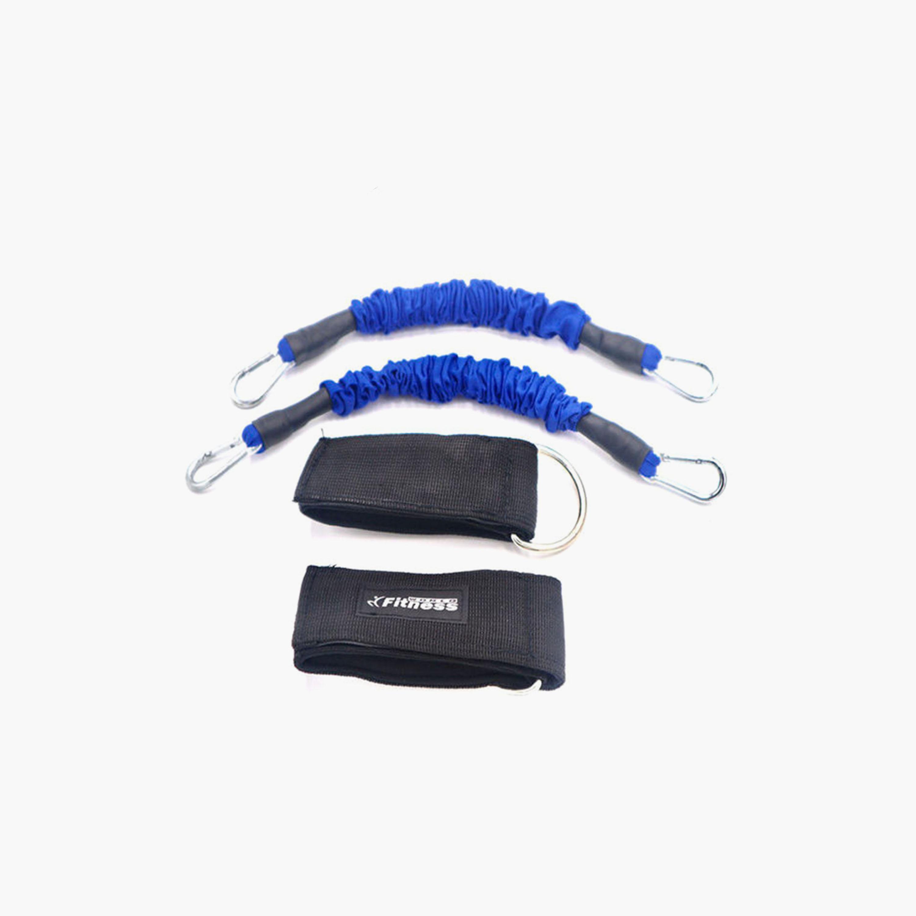 Strength Legs Resistance Bands with Ankle Straps Set, One Size - Blue and Black-sports-gear-gym-image-1