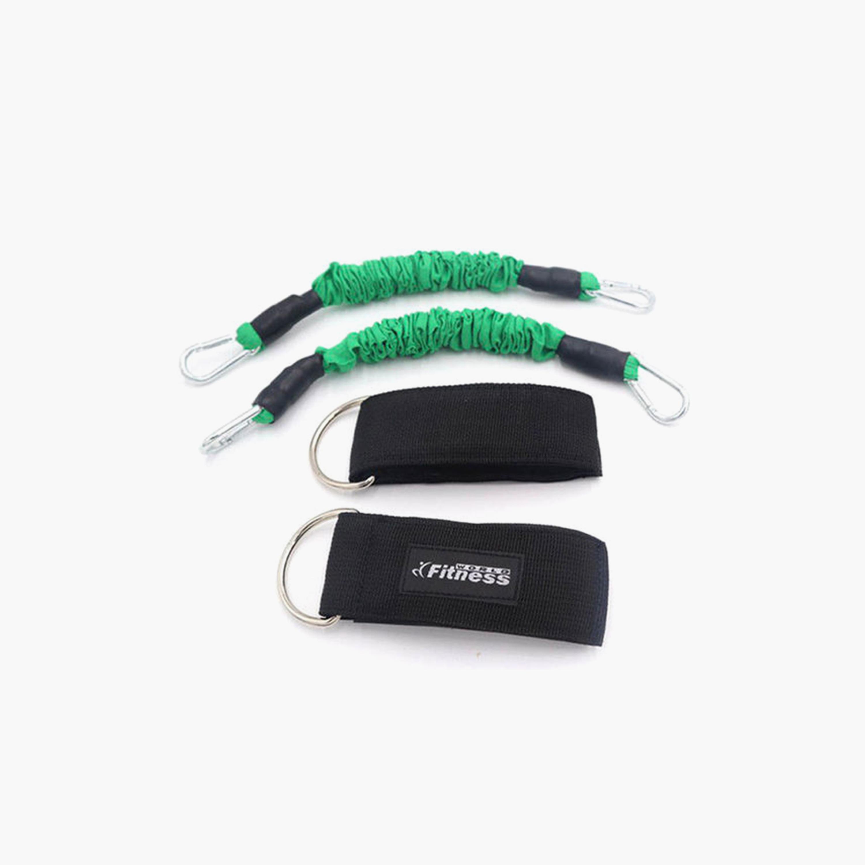 Strength Legs Resistance Bands With Ankle Straps Set, One Size - Green and Black-sports-gear-gym-image-1