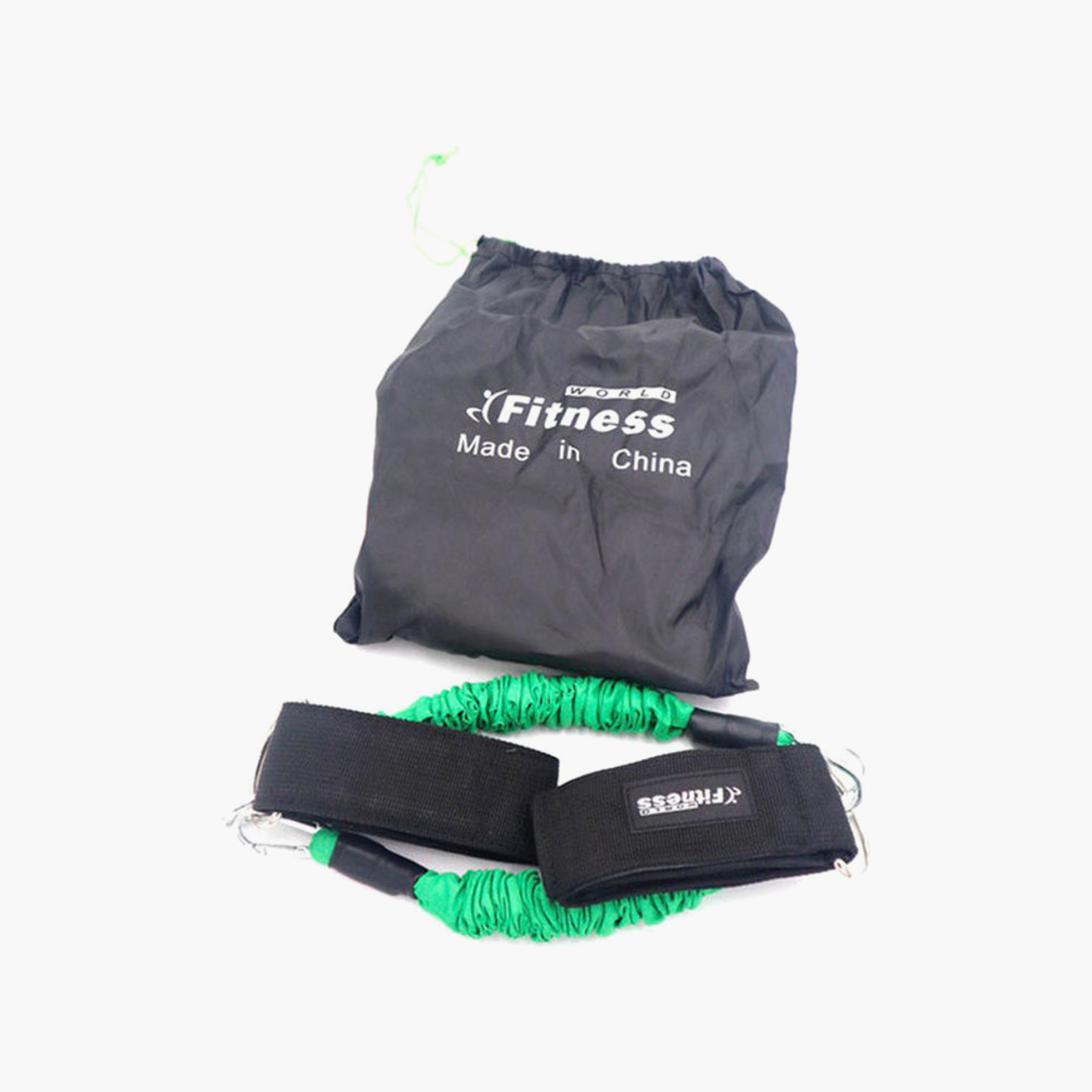 Strength Legs Resistance Bands With Ankle Straps Set, One Size - Green and Black-sports-gear-gym-image-4