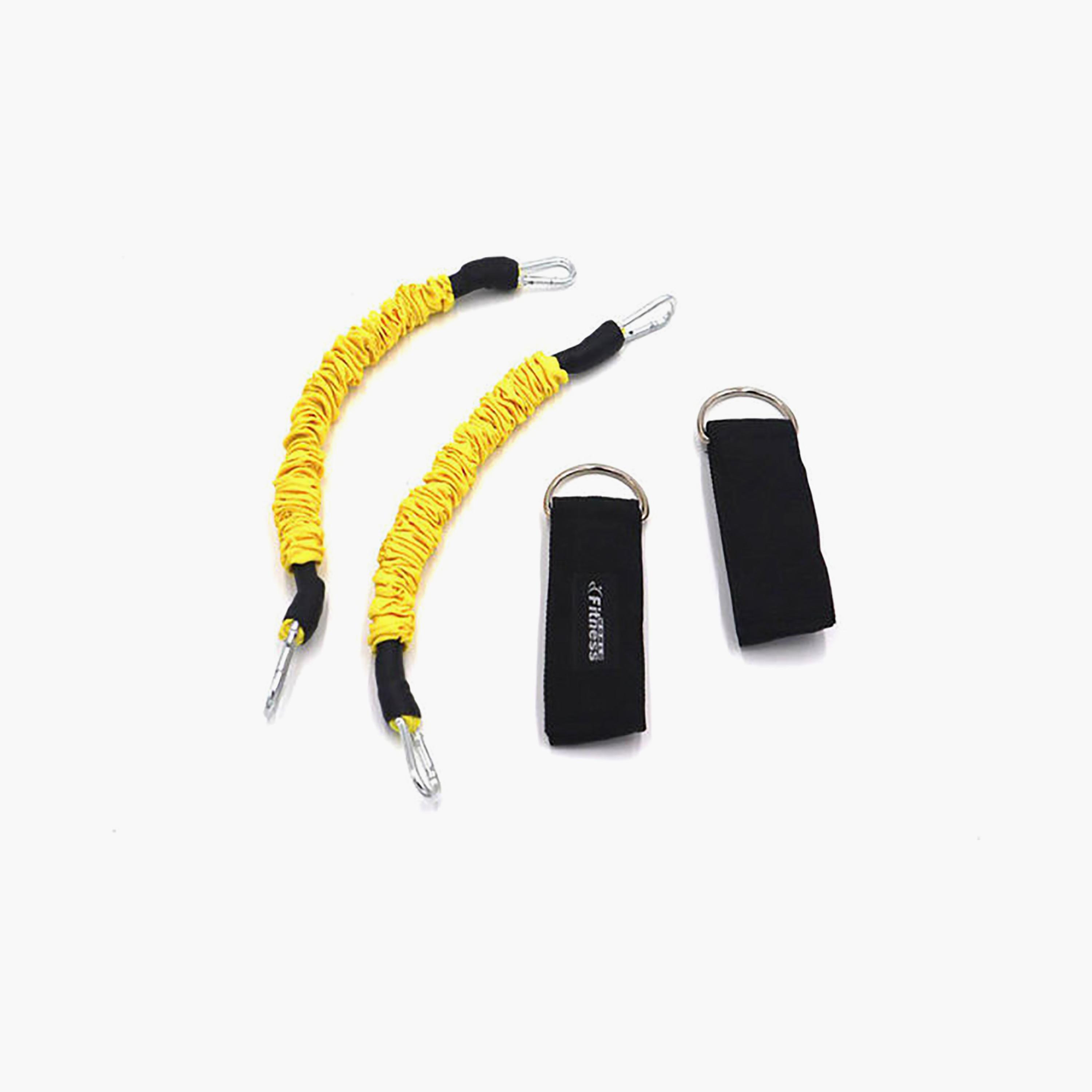 Strength Legs Resistance Bands With Ankle Straps Set, One Size - Yellow and Black-sports-gear-gym-image-1