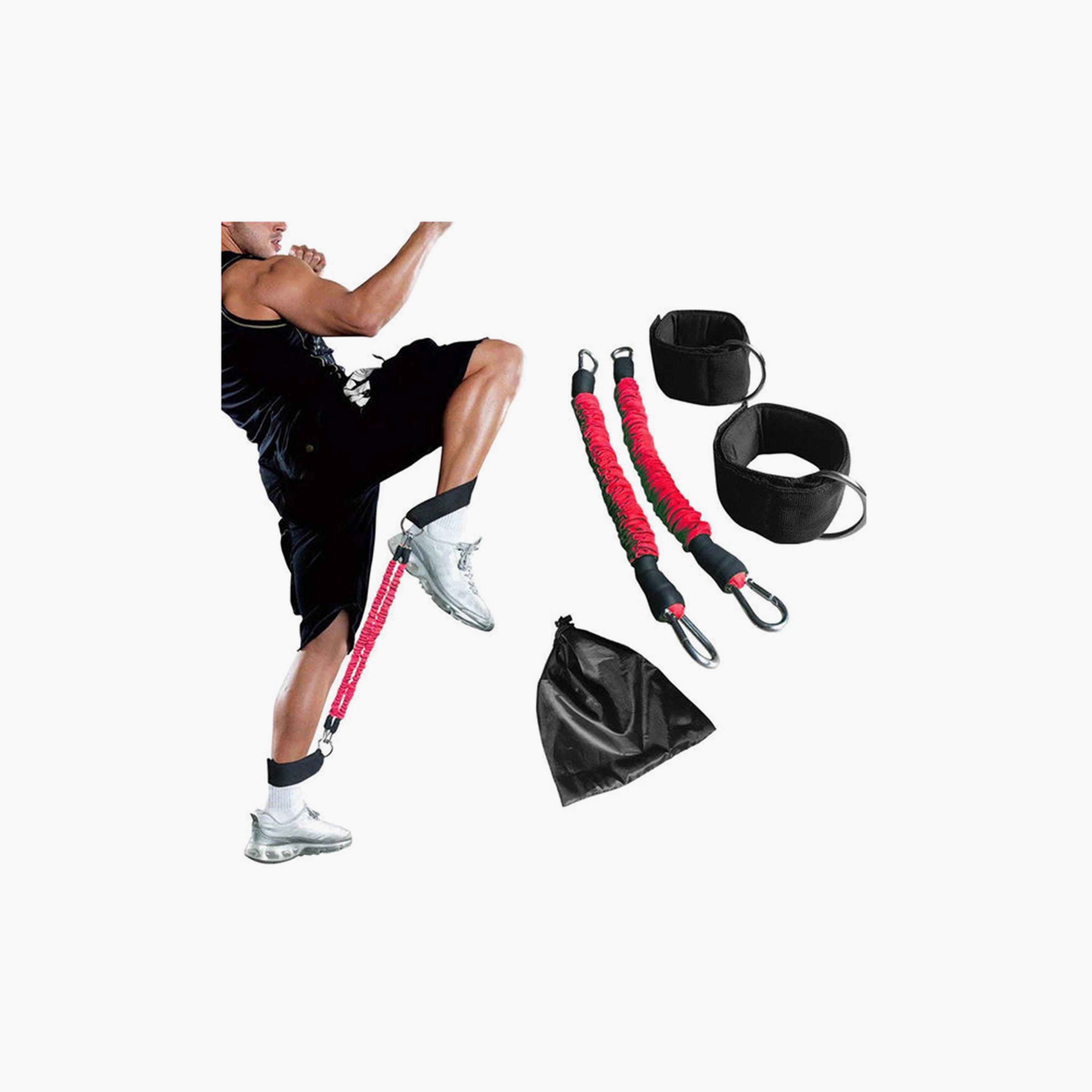 Strength Legs Resistance Bands With Ankle Straps, Set One Size - Multicolour-sports-gear-gym-image-2