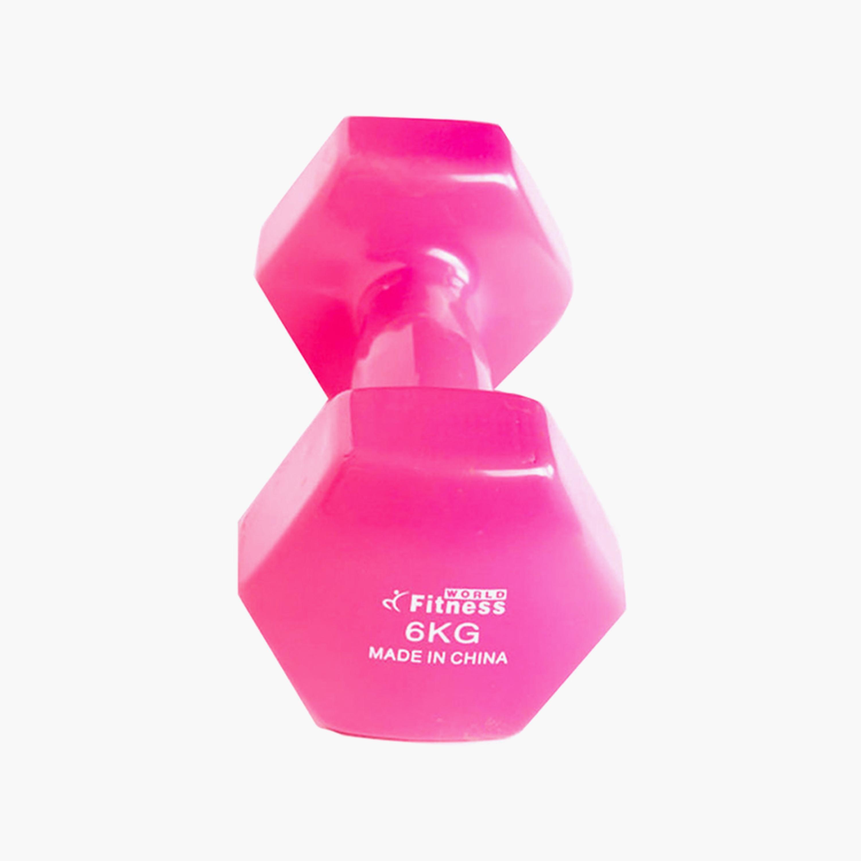 Weight Lifting Dumbbell, 6 Kg - Pink-sports-gear-gym-image-1