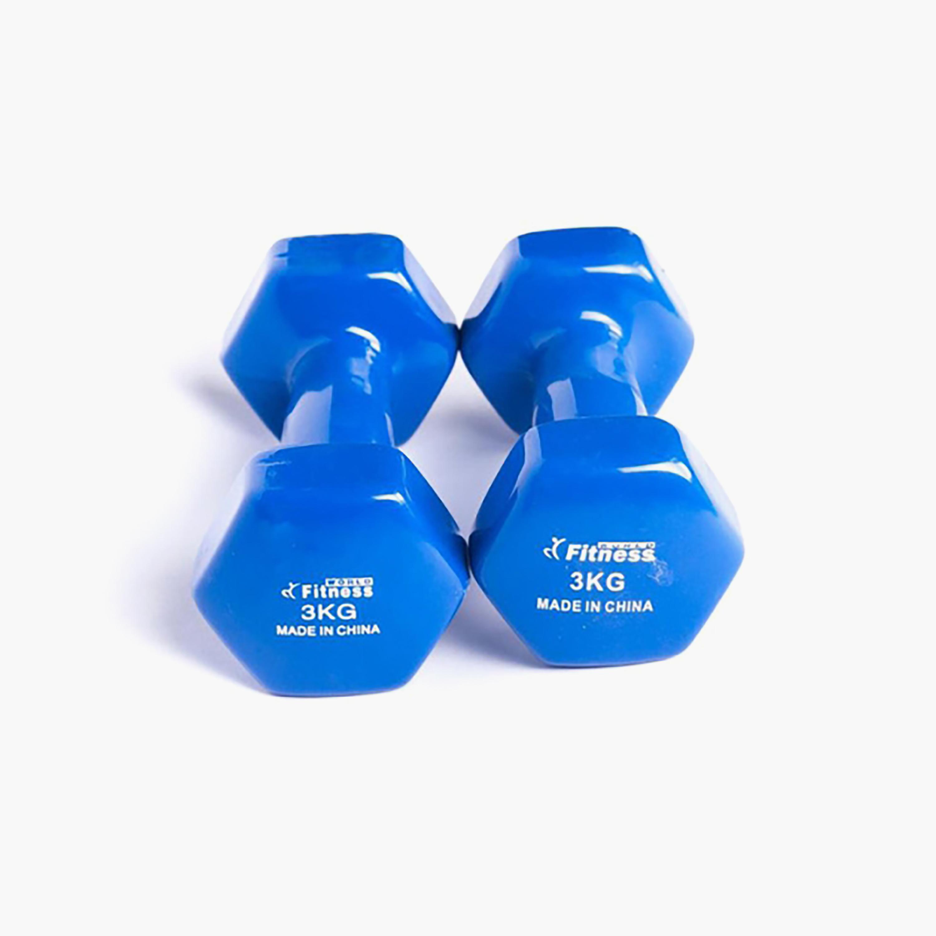 Sculpt Muscles Dumbbells Set, 3 Kg, 2-Piece - Blue-sports-gear-gym-image-2
