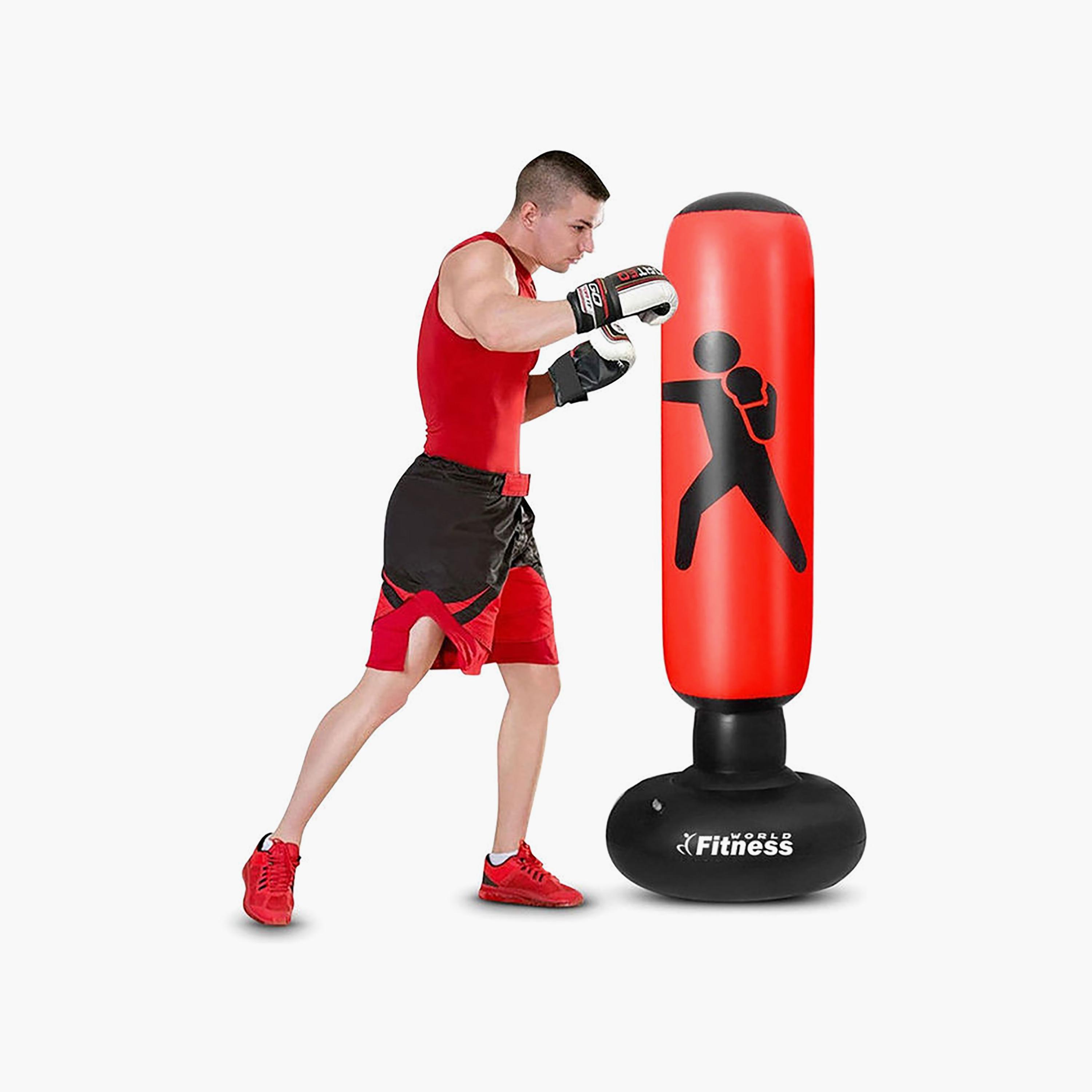 Inflatable Punching Bag 6 Feet - Red and Black-sports-gear-gym-image-3