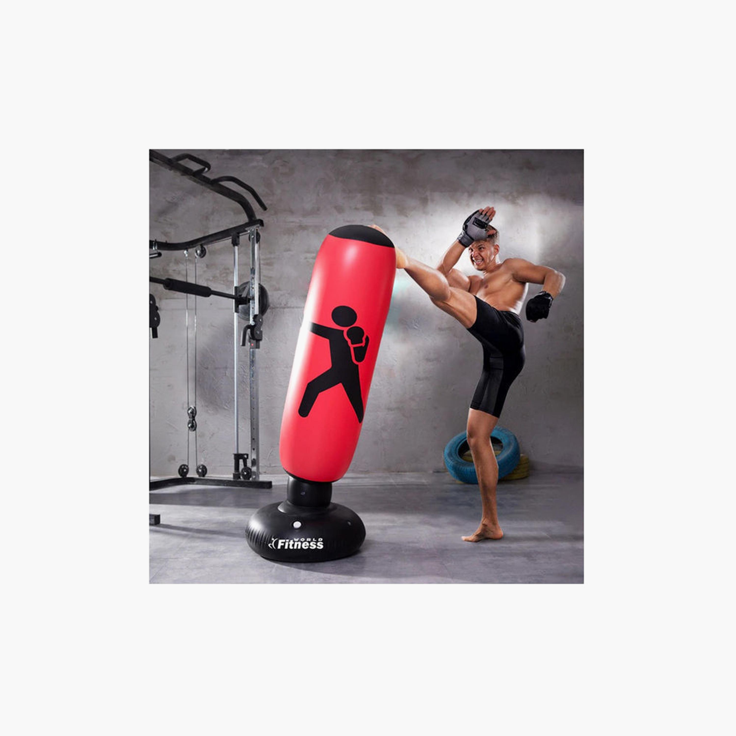 Inflatable Punching Bag 6 Feet - Red and Black-sports-gear-gym-image-4