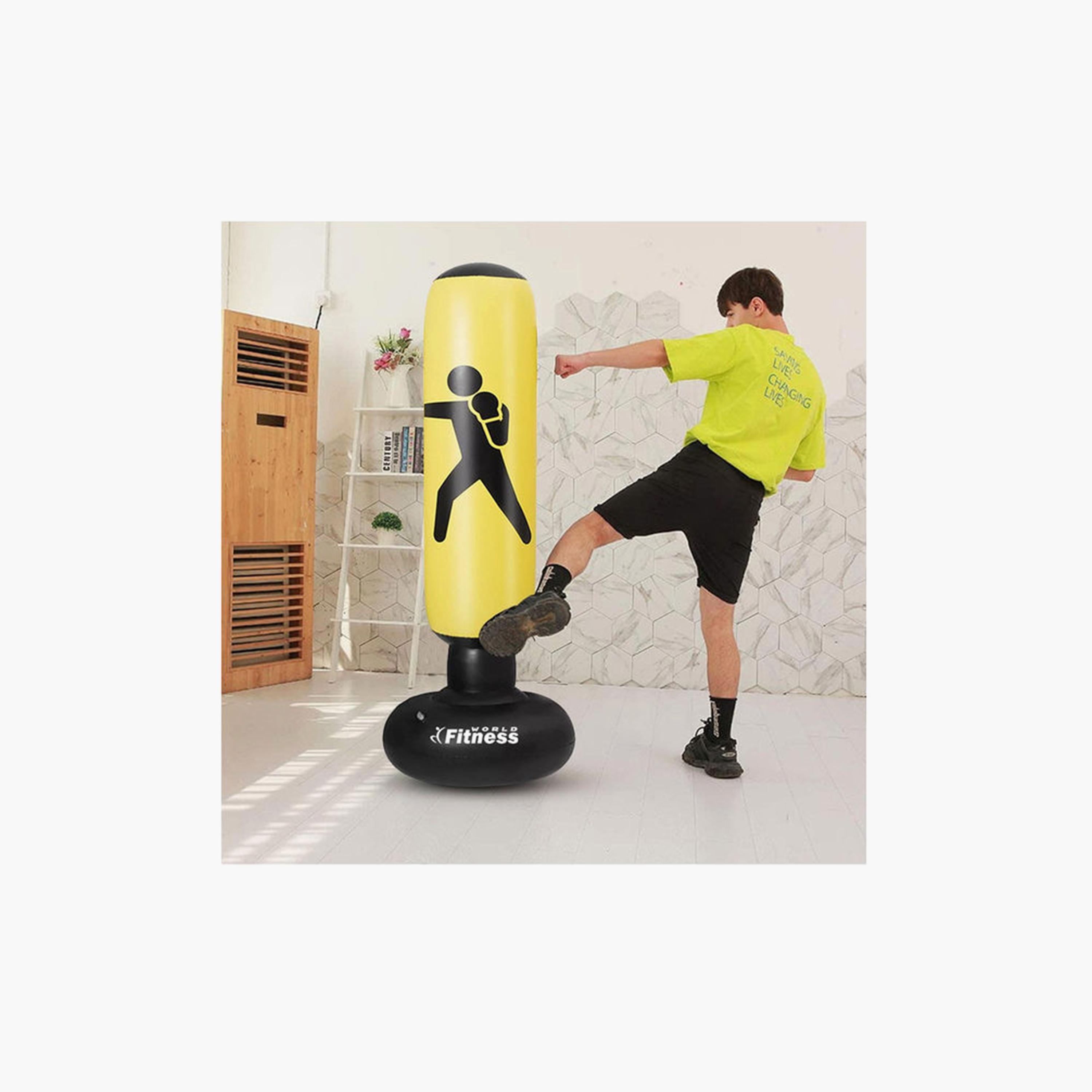 Inflatable Punching Bag 6 Feet - Yellow and Black-sports-gear-gym-image-2
