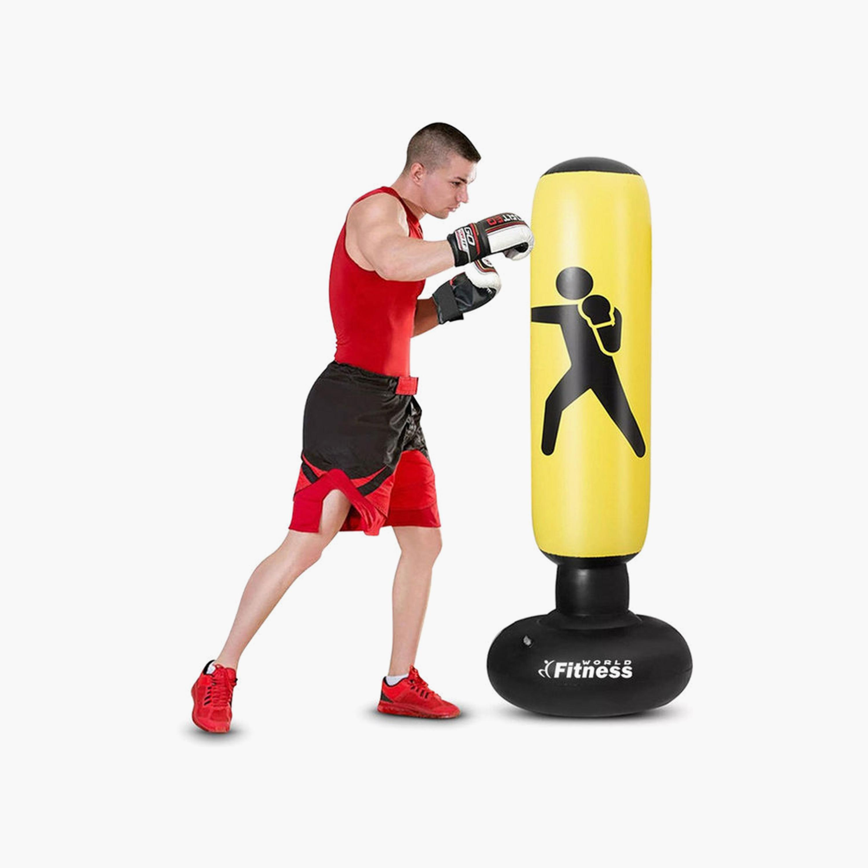 Inflatable Punching Bag 6 Feet - Yellow and Black-sports-gear-gym-image-3