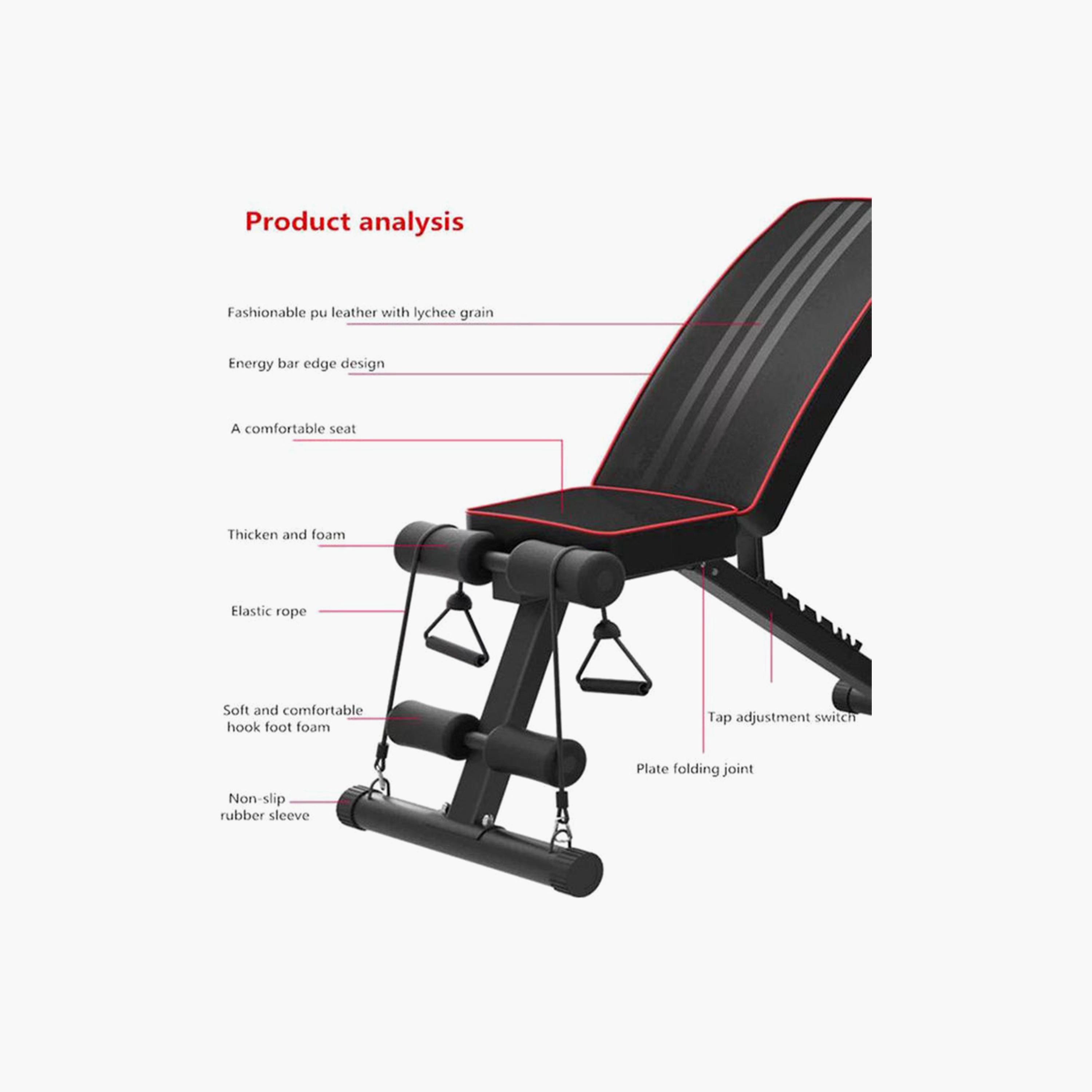 Training Bench, 83 cm - Black and Orange-sports-gear-gym-image-4